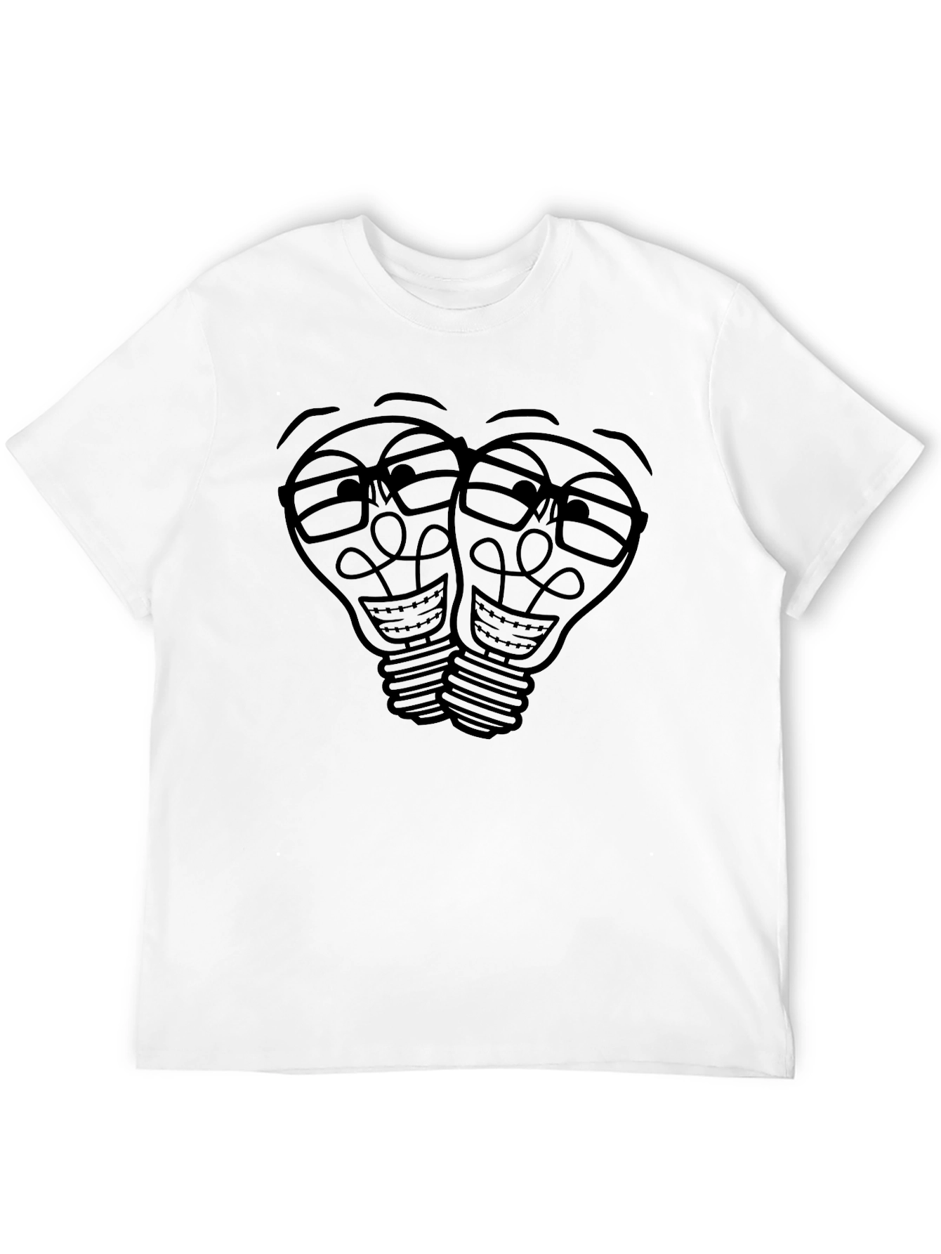 Black Funny Lightbulb T-Shirt - Black Tee view 12