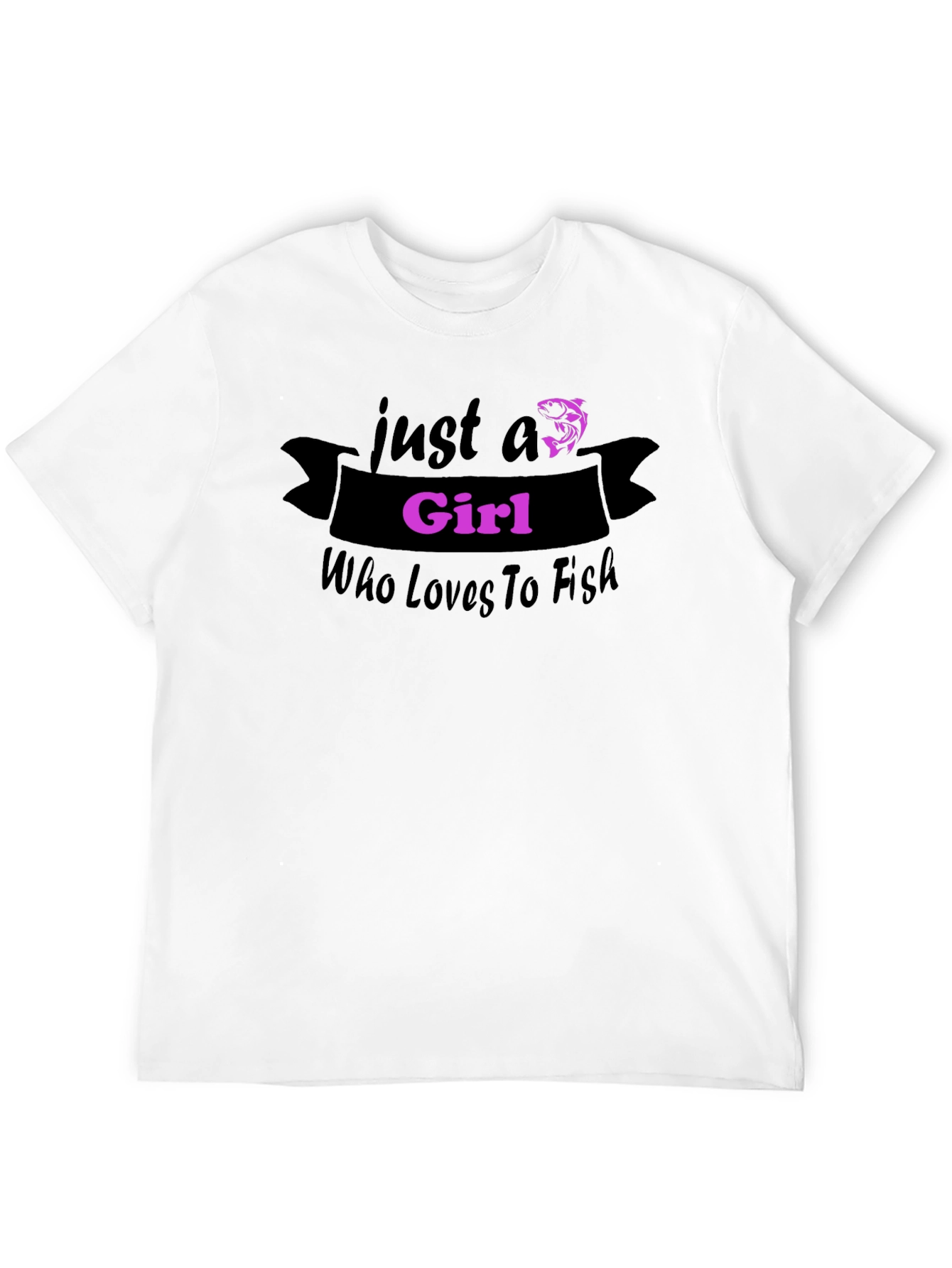 Black Just a Girl Who Loves to Fish T-Shirt view 12
