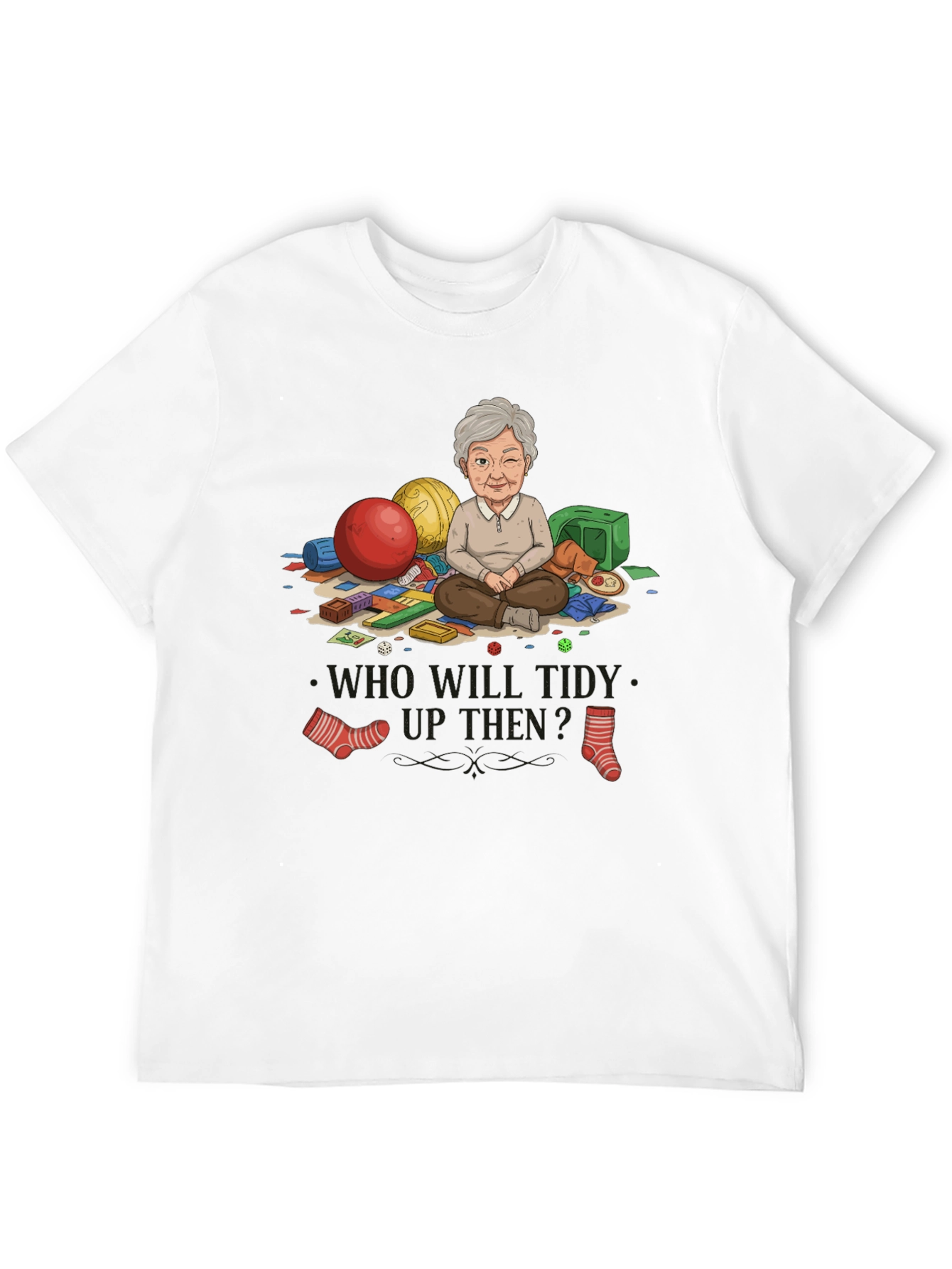 Black Grandma Tidy Up Graphic T-Shirt view 12