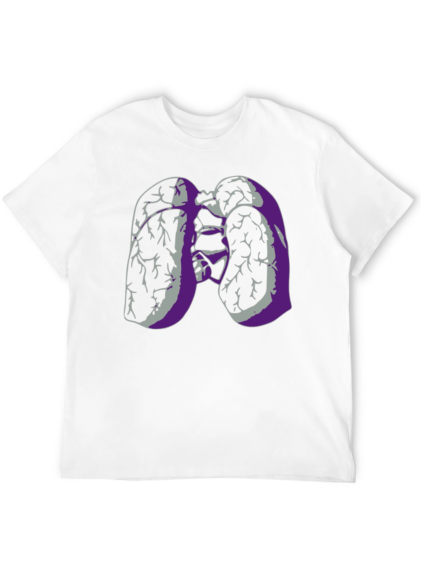 Black Lung Anatomy Graphic Print Black T-Shirt view 12