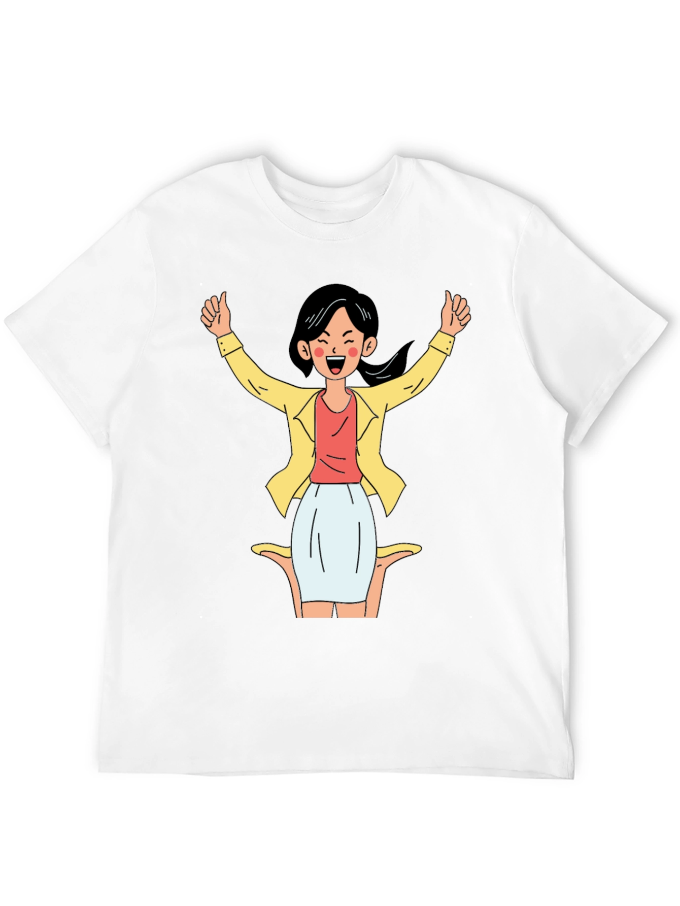 Black Black T-Shirt with Cartoon Woman Graphic view 12
