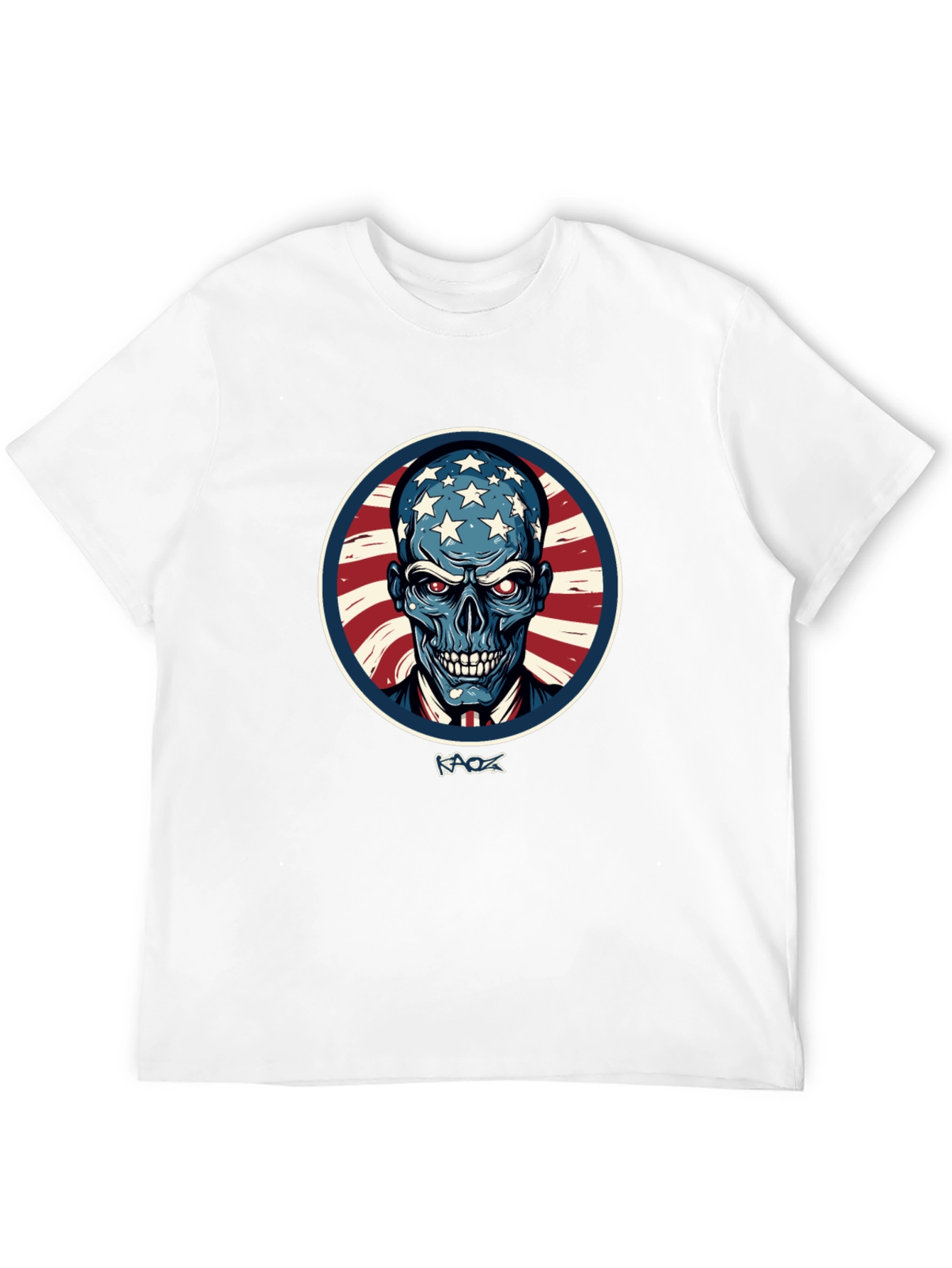 Black American Patriot Skull Graphic T-Shirt view 12