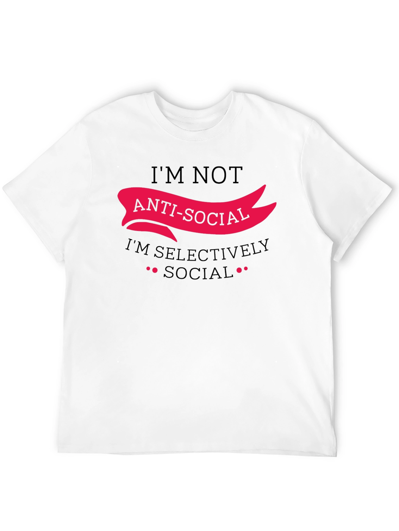 Black Anti-Social Selectively Social Funny Graphic Tee view 12