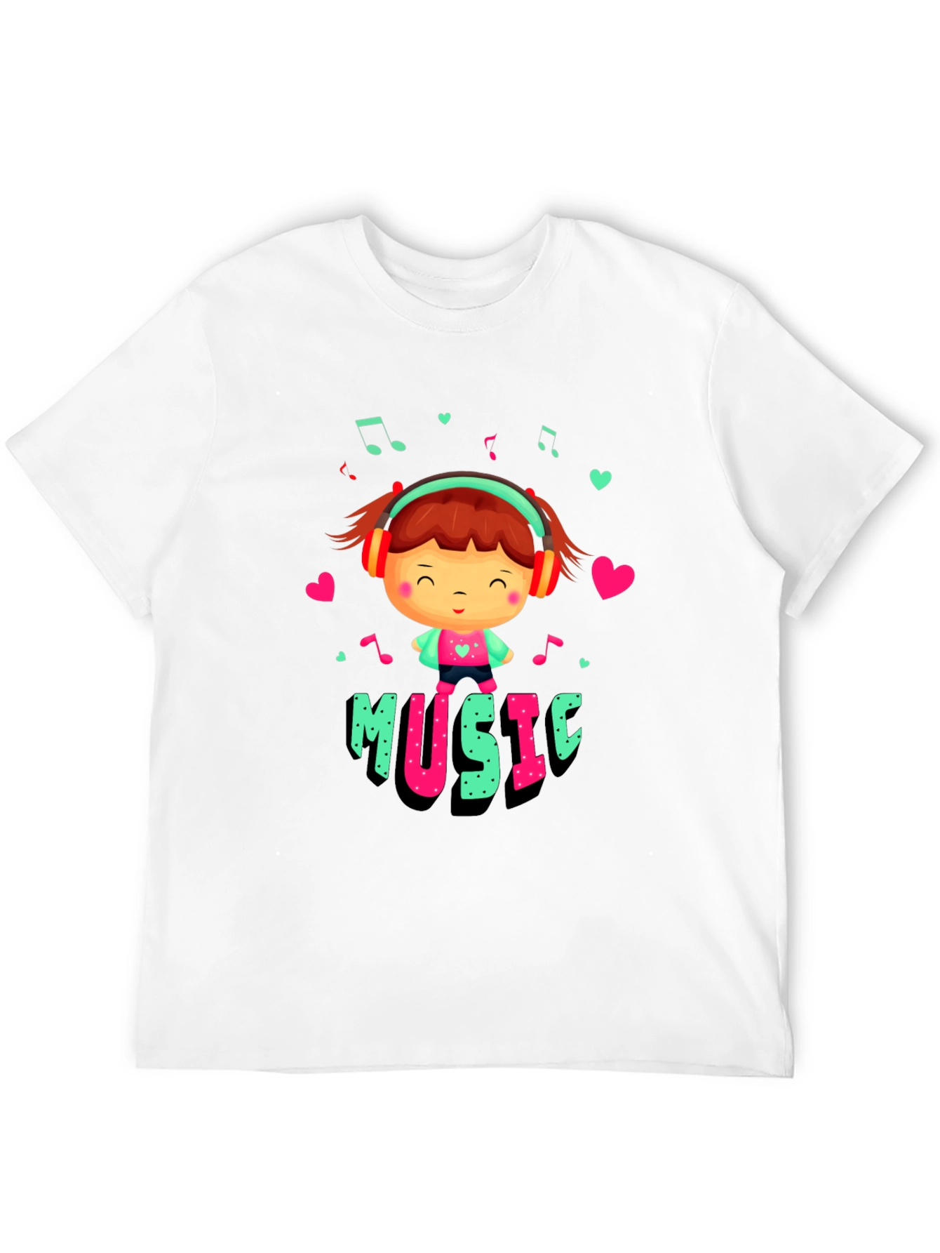 Black Cute Music Lover Graphic T-Shirt view 12