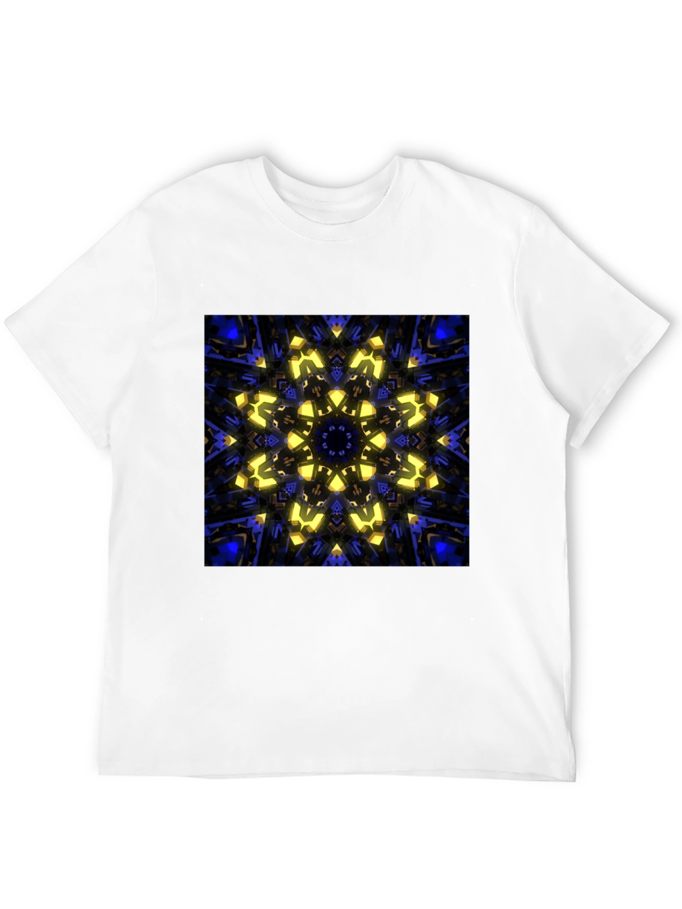 Black Abstract Kaleidoscope Graphic Print Black T-Shirt view 12