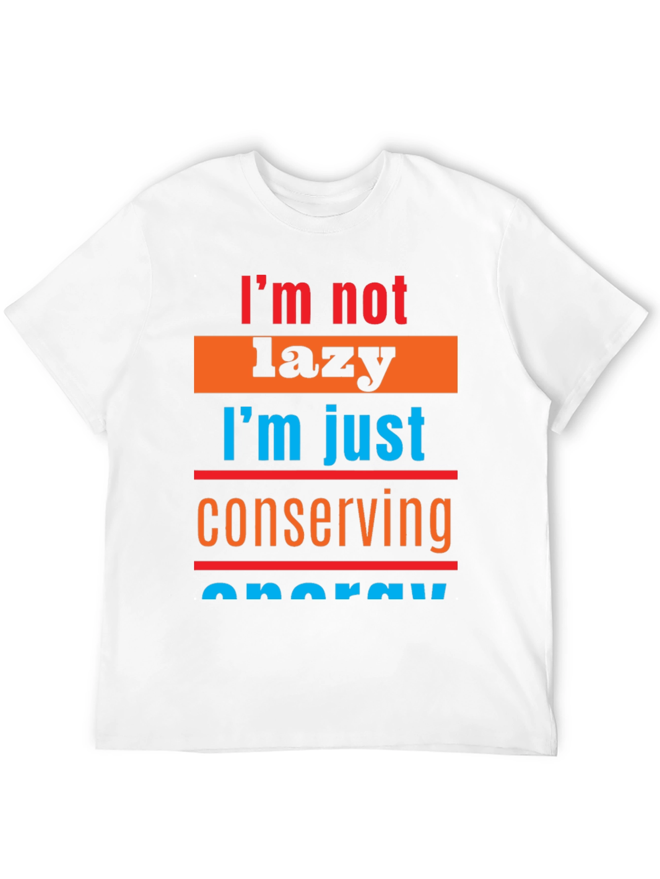 Black Lazy Conserving Energy Graphic Tee view 12