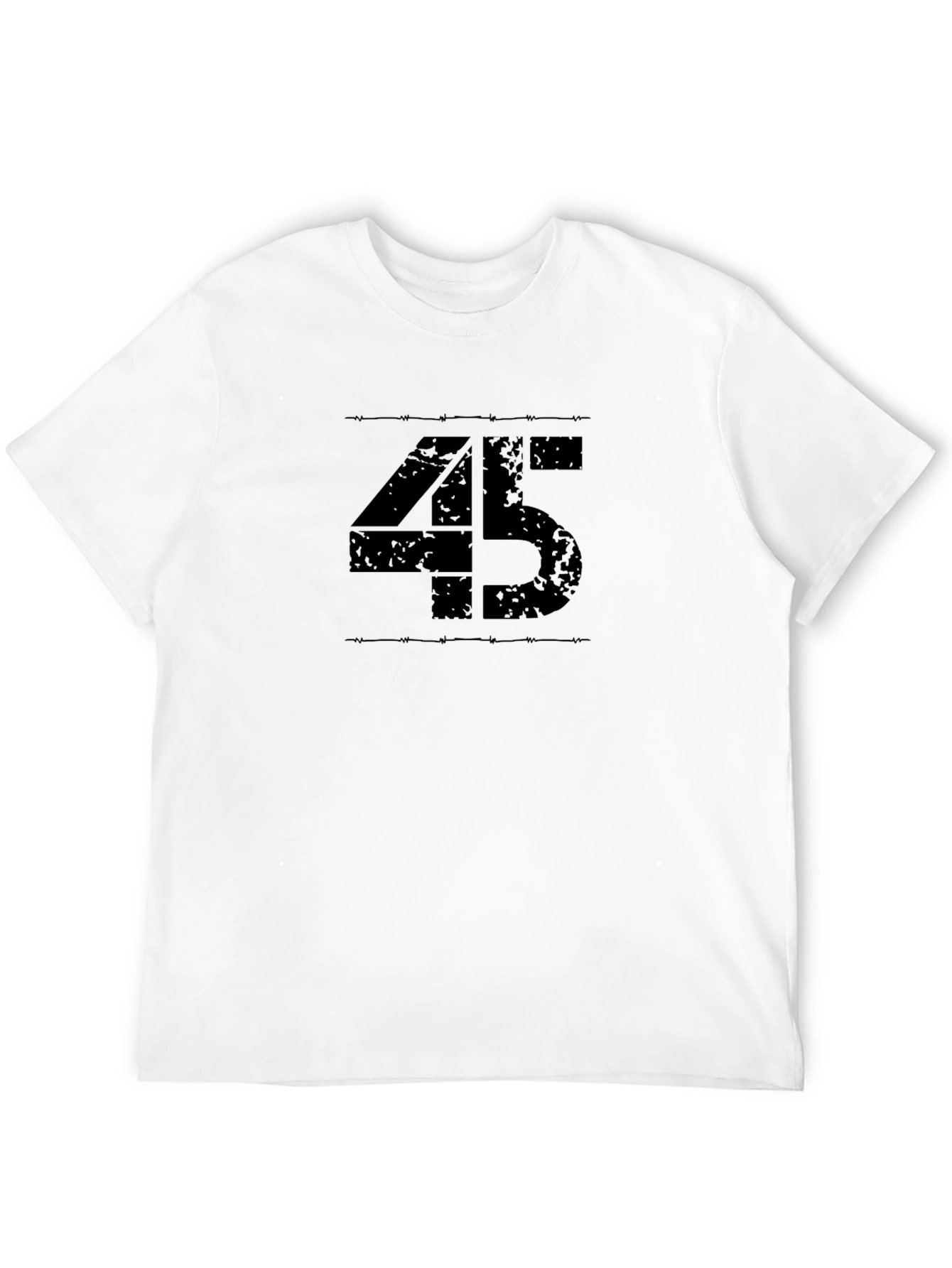 Black Distressed 45 Graphic T-Shirt - Black view 12