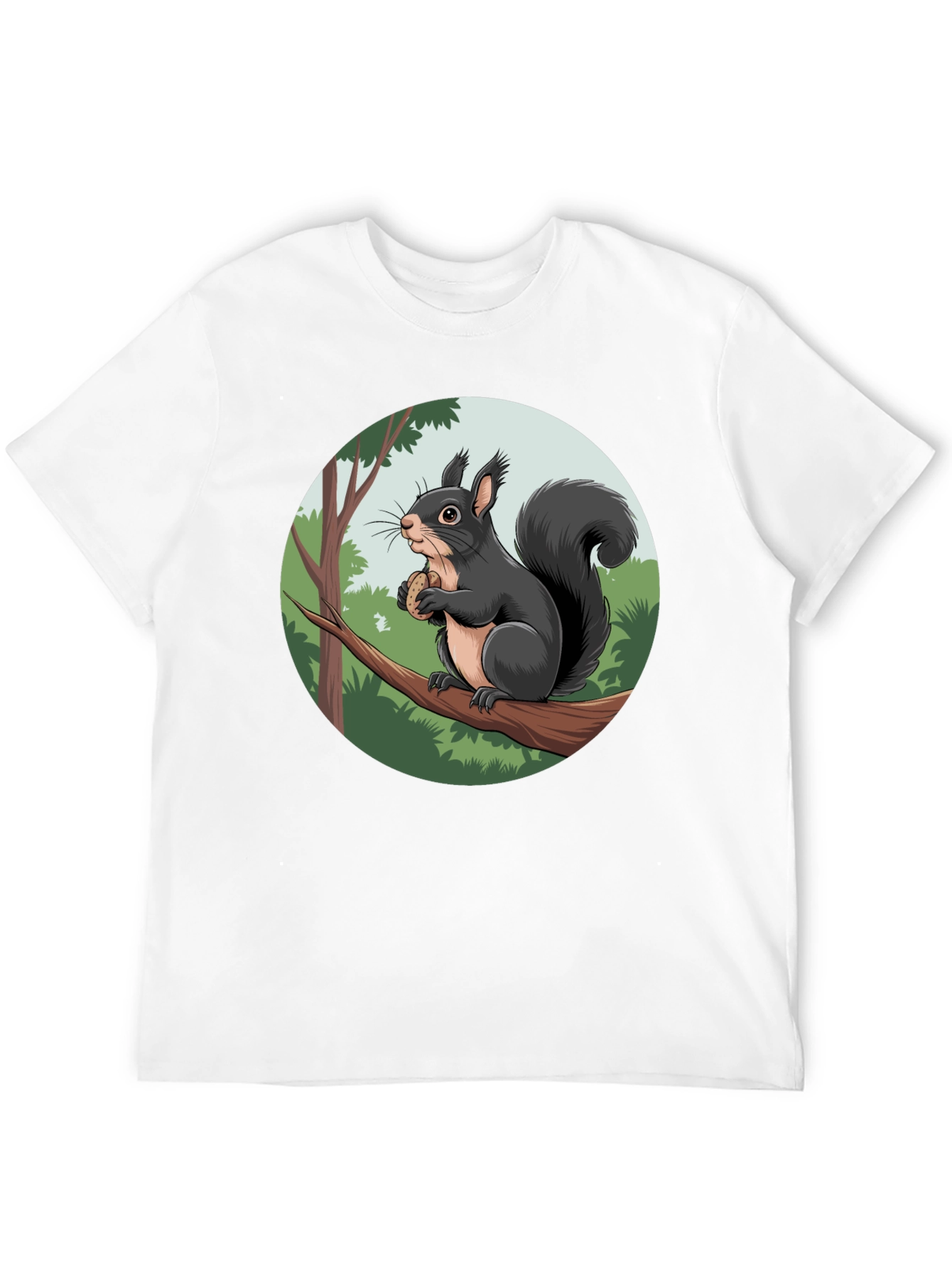 Black Squirrel Graphic Black T-Shirt view 12