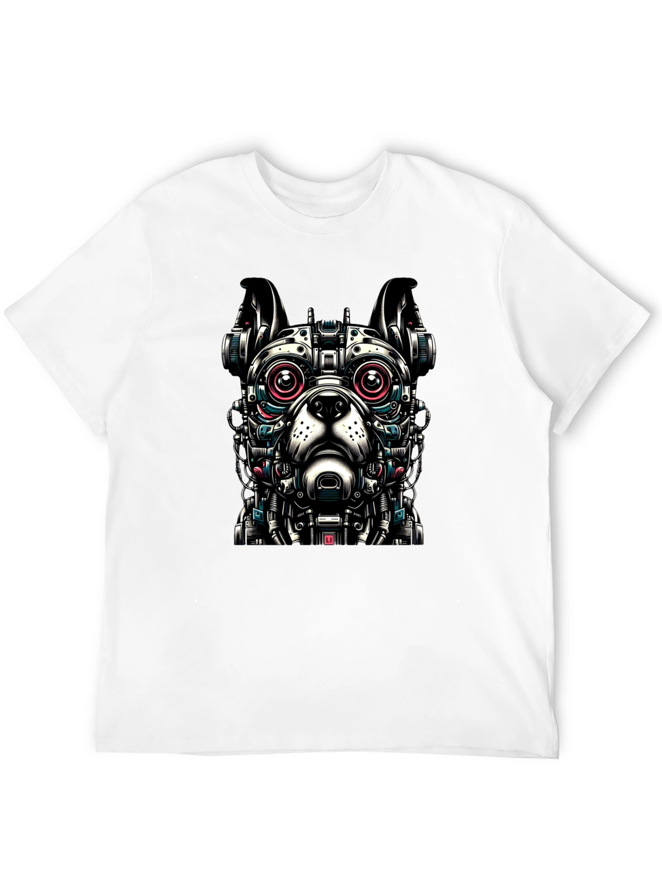 Black Robot Dog Graphic T-Shirt - Unique Design view 12