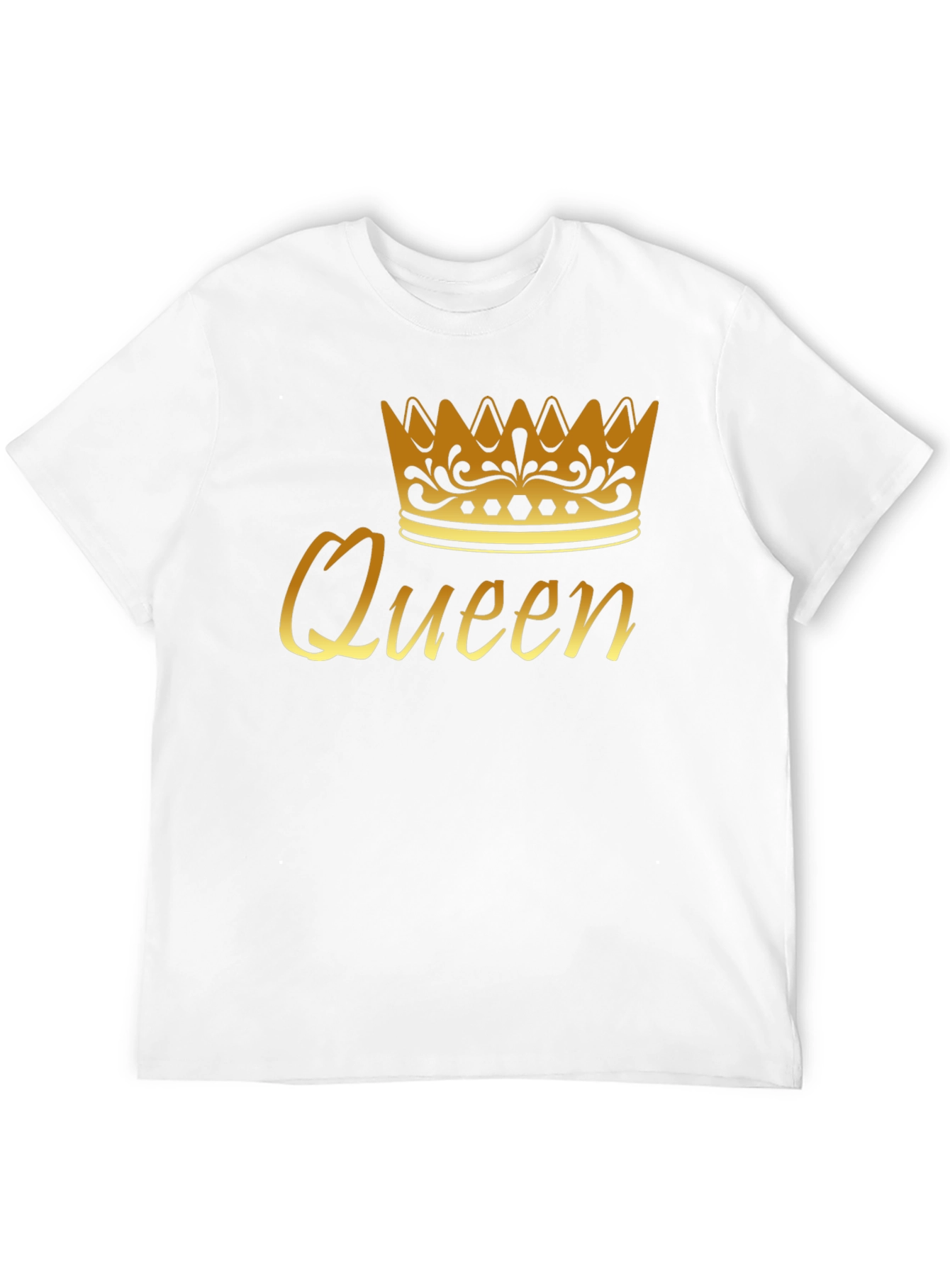 Queen Crown Graphic Tee - Gold Print Black T-Shirt - 12