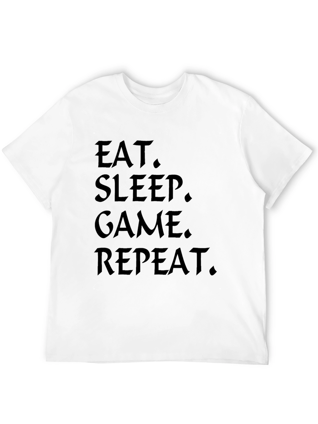 Black Eat Sleep Game Repeat Black T-Shirt view 12