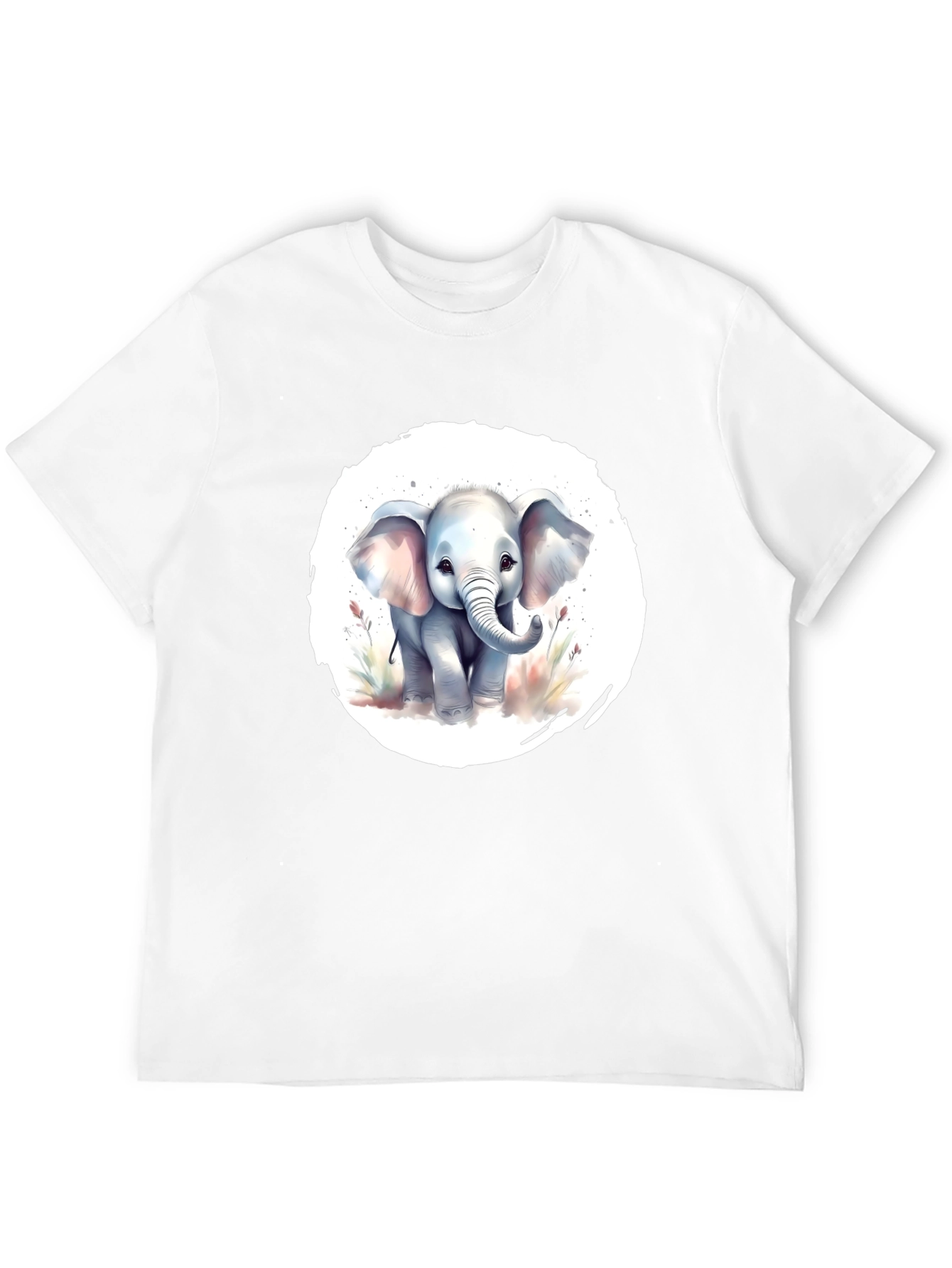 Black Cute Baby Elephant Graphic T-Shirt view 12