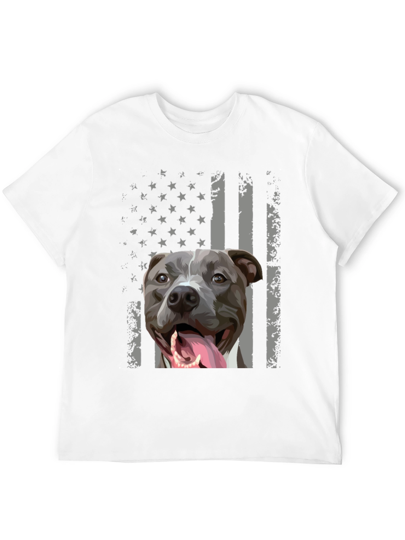 Black American Pitbull Flag T-Shirt view 12