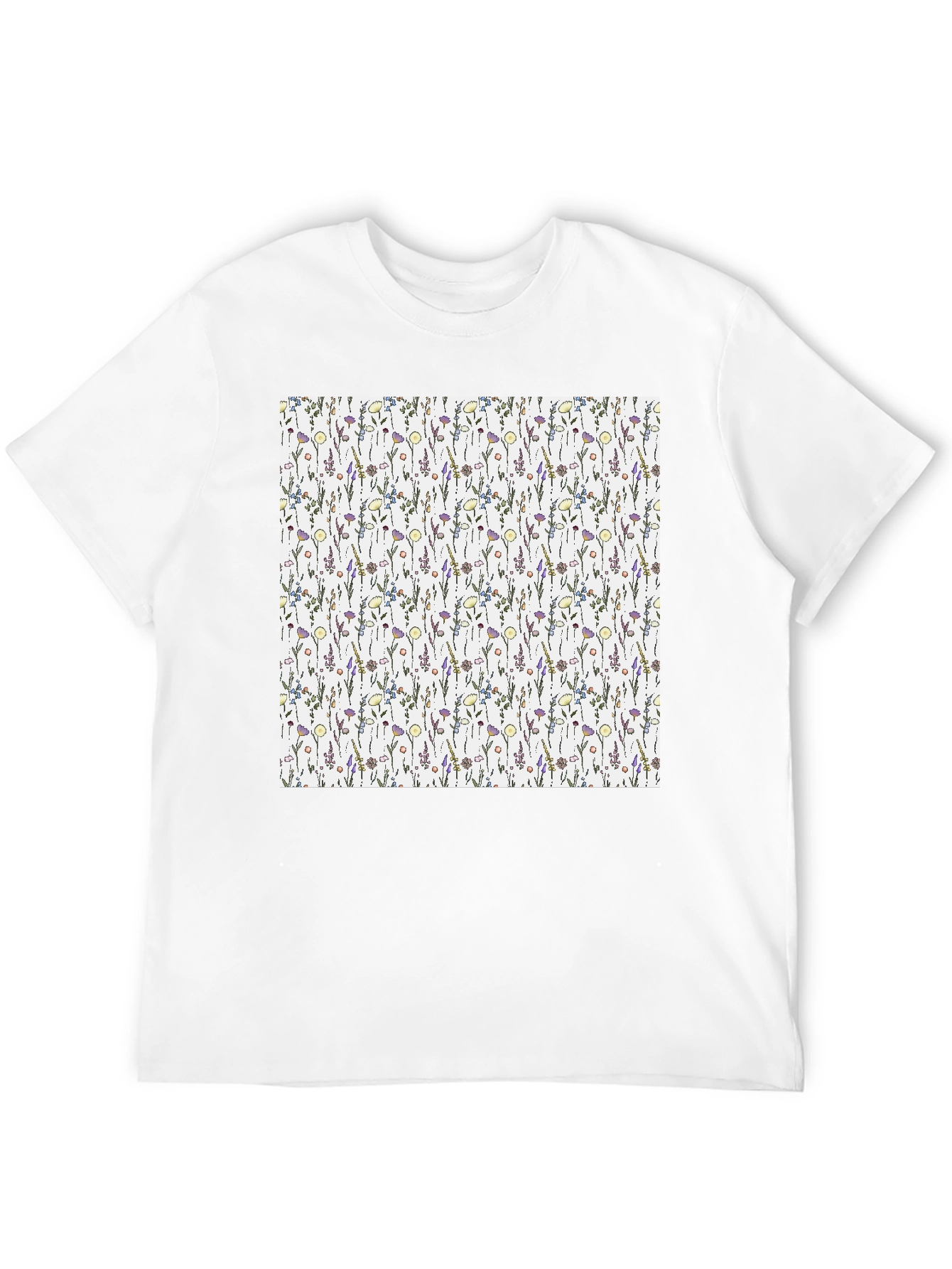 Black Floral Pattern T-Shirt - Black Casual Tee view 12