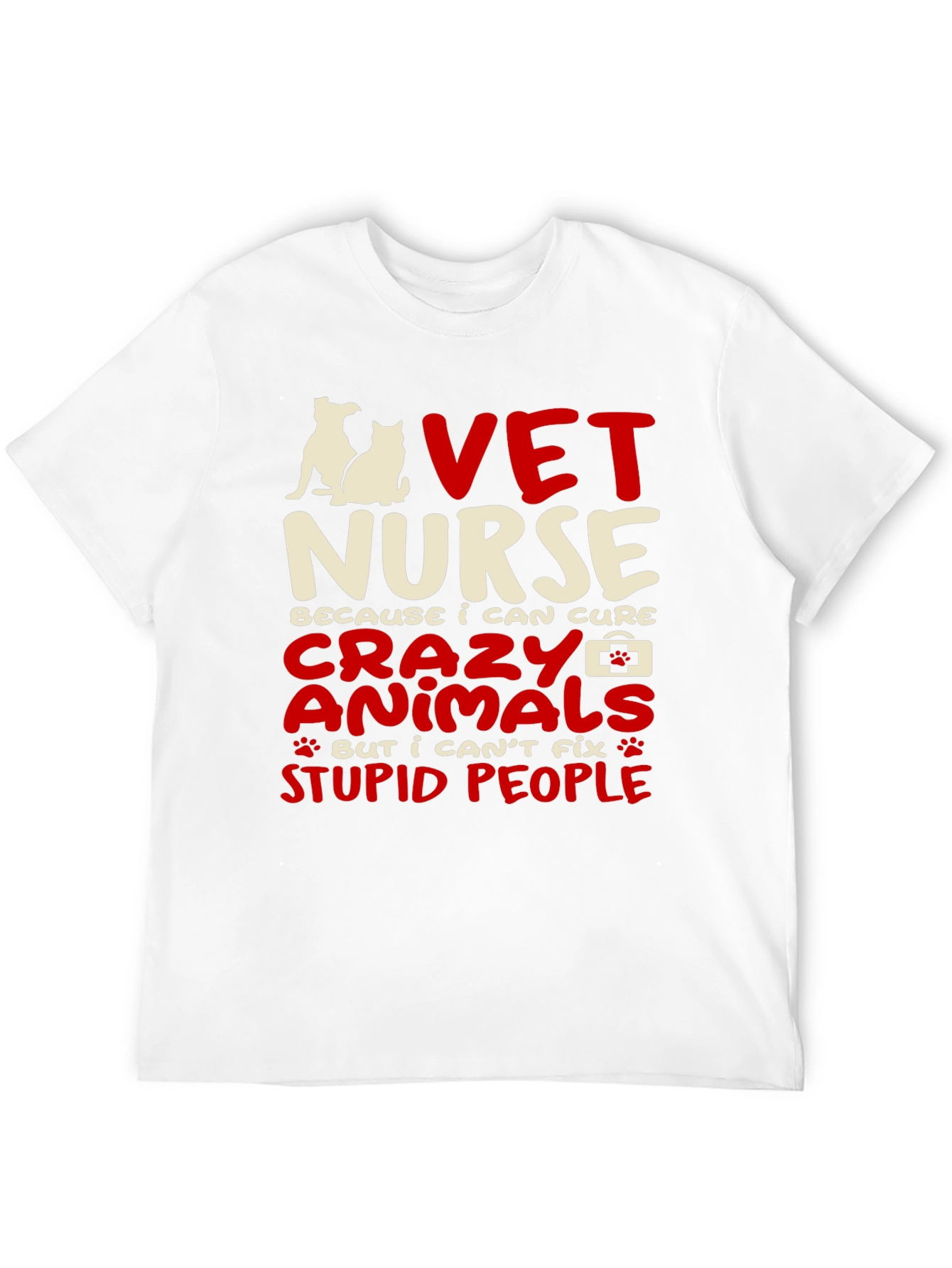 Black Vet Nurse T-Shirt: Cure Animals, Not Stupid People view 12