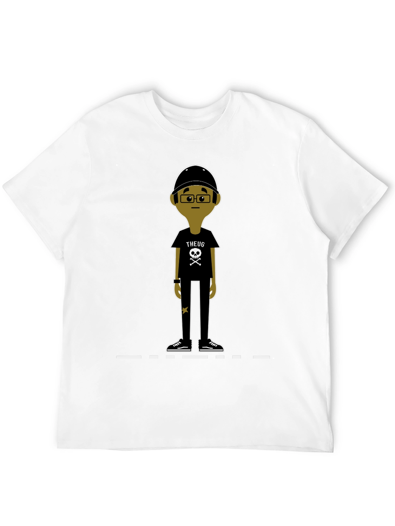 Black Unique Cartoon Character Graphic Black T-Shirt view 12