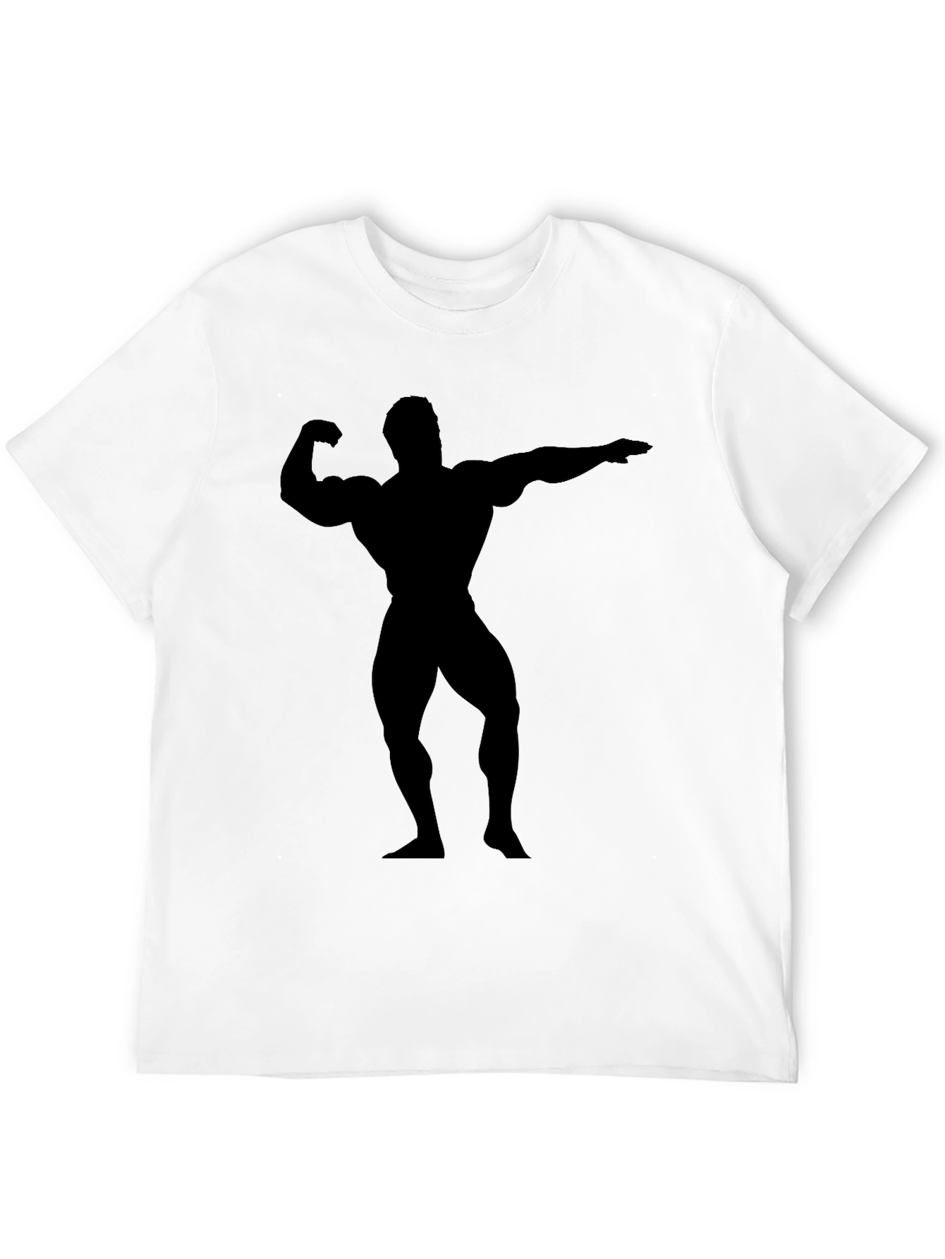 Black Black Bodybuilder Silhouette T-Shirt view 12