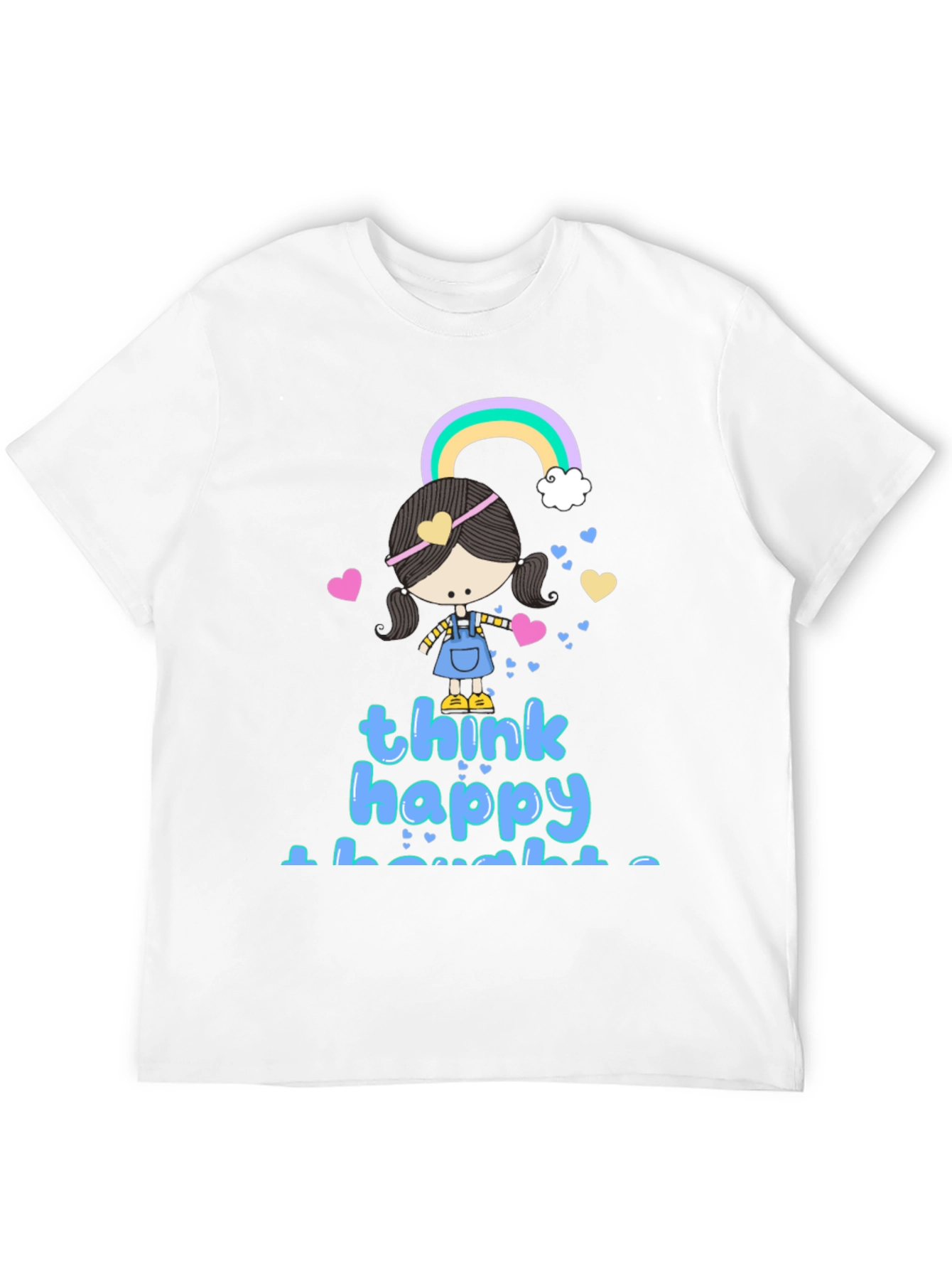 Black Think Happy Thoughts Graphic Tee view 12