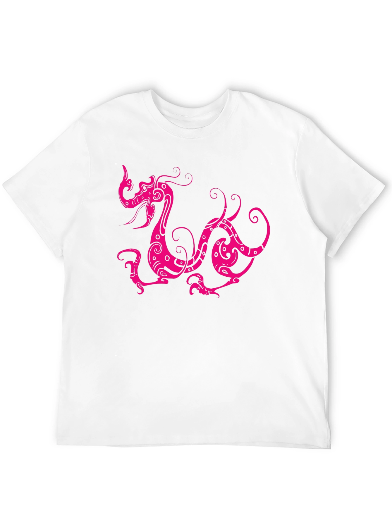Black Black T-Shirt with Pink Dragon Design view 12