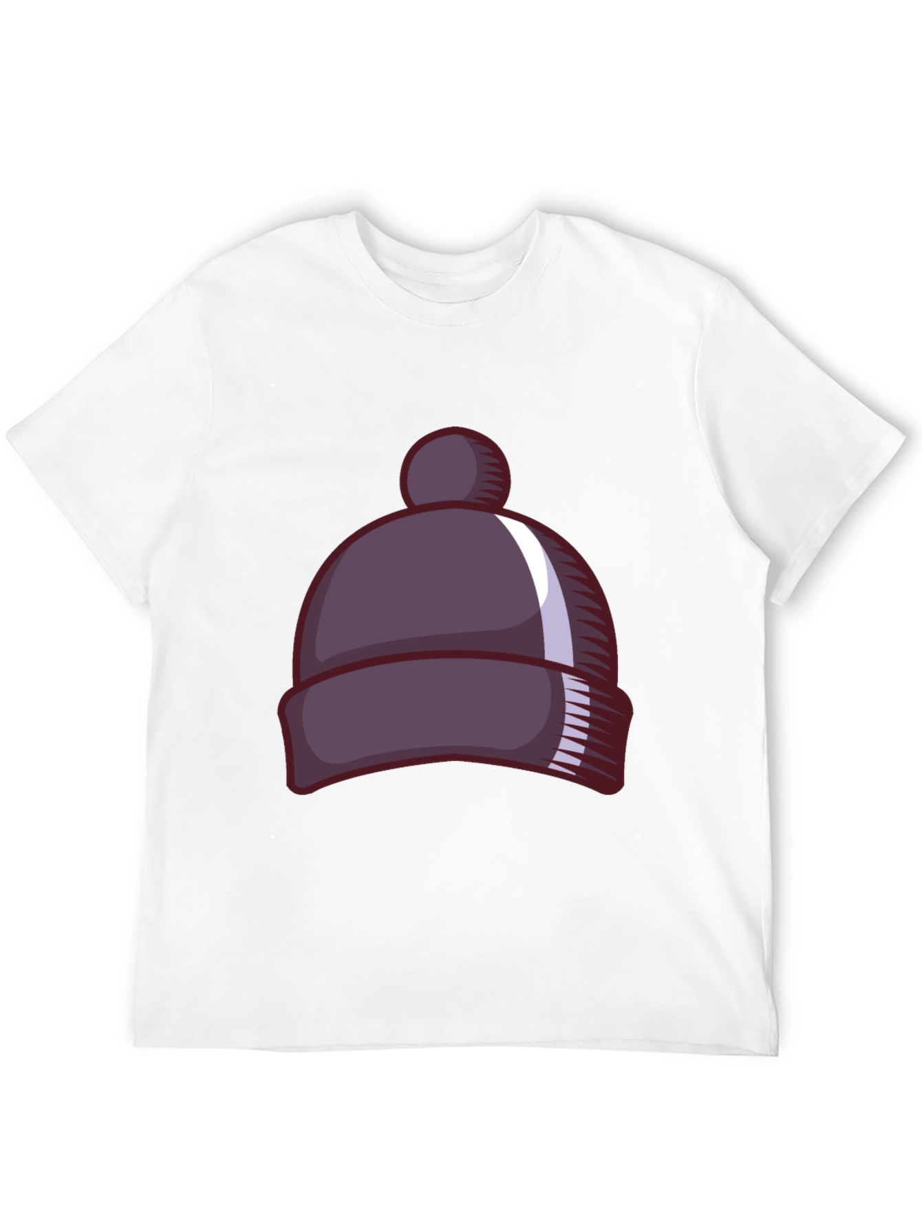 Black Cartoon Beanie Graphic Tee - Stylish Black T-Shirt view 12