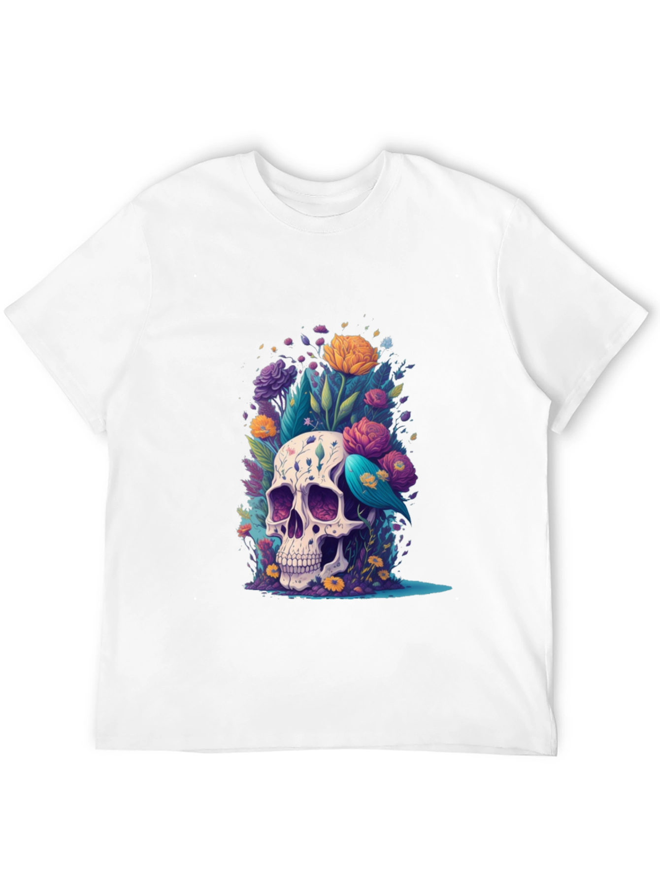 Black Floral Skull Graphic Tee - Stylish Comfort view 12