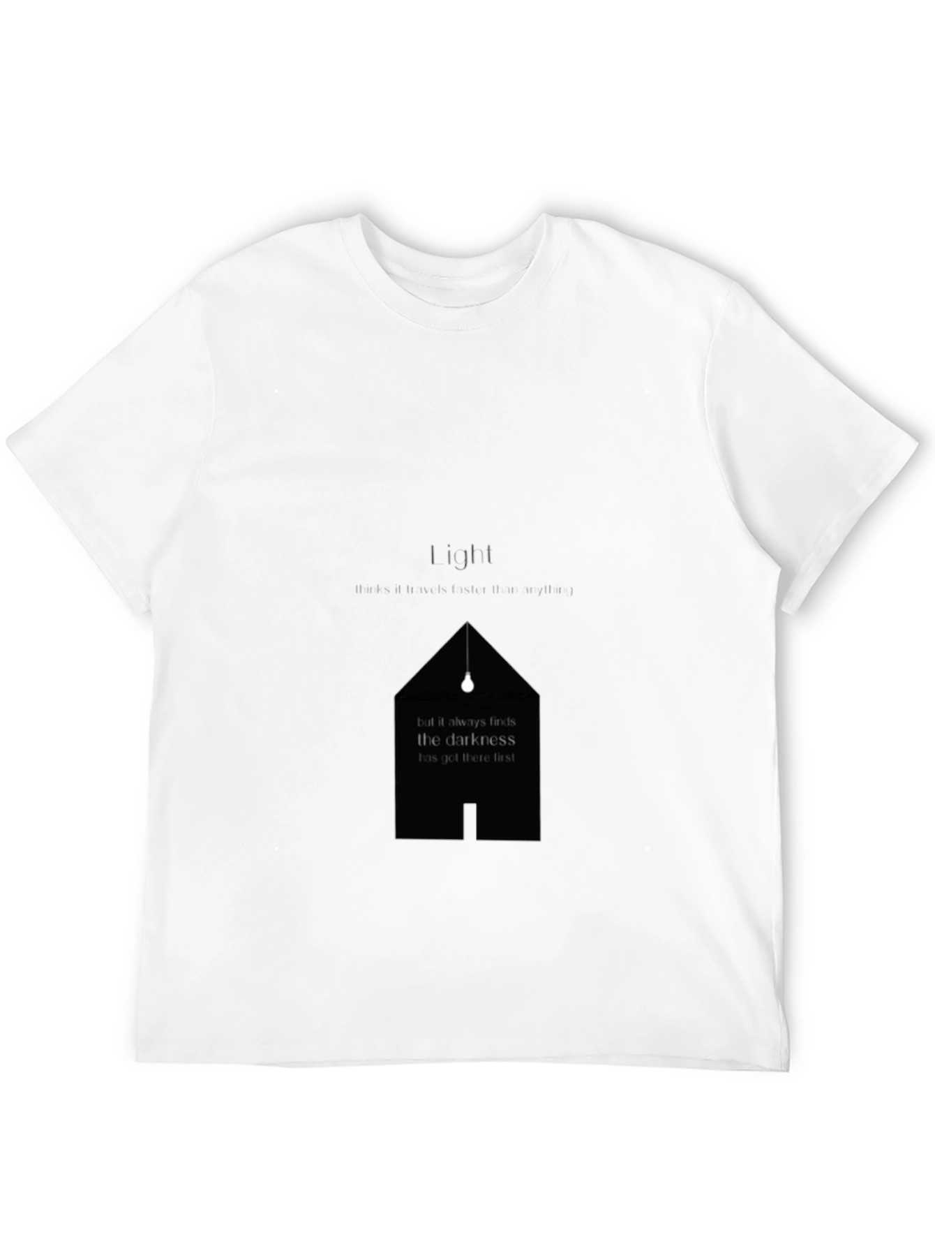Black Modern 'Light' Graphic Print Black T-Shirt view 12