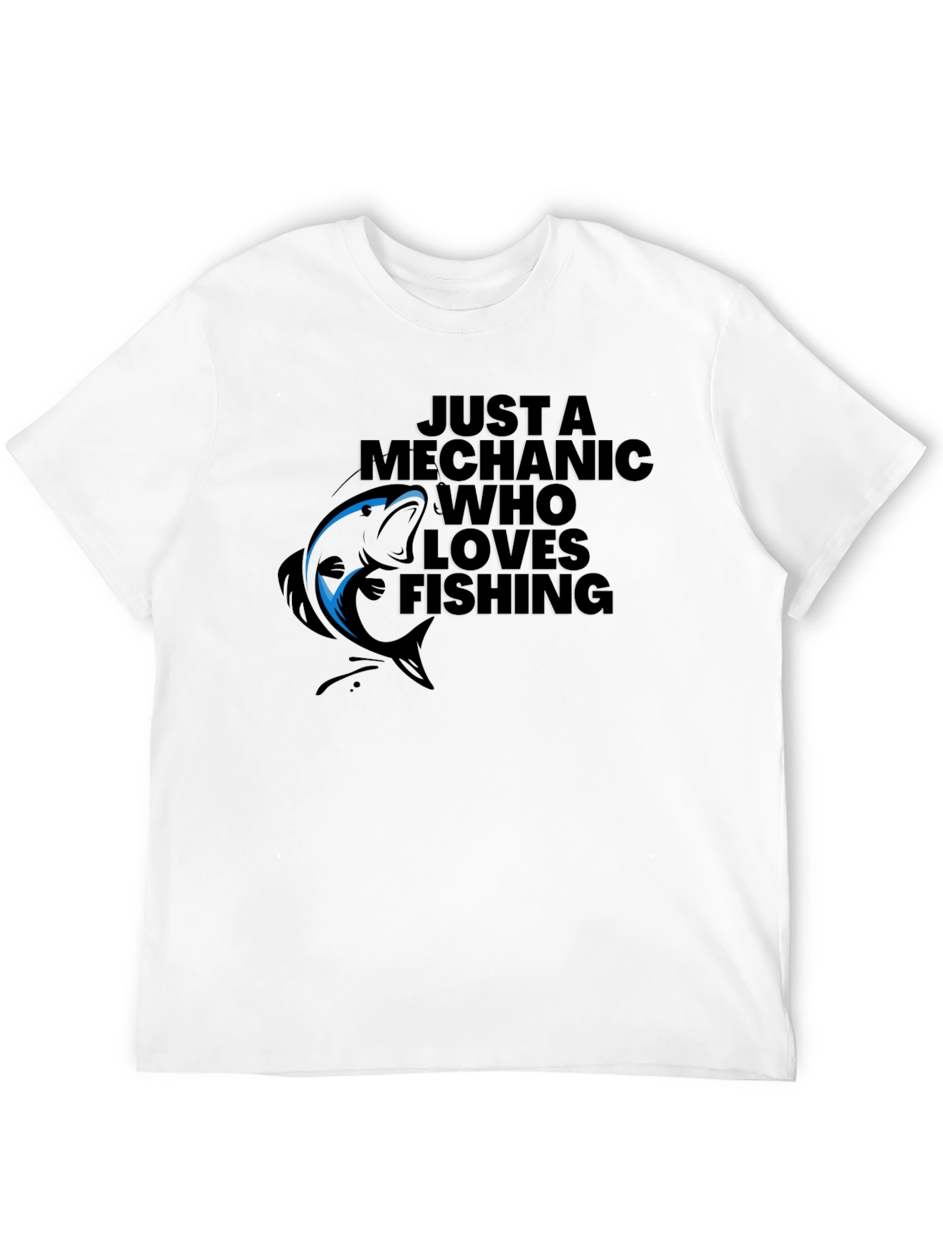 Black Mechanic Who Loves Fishing Black Graphic T-Shirt view 12