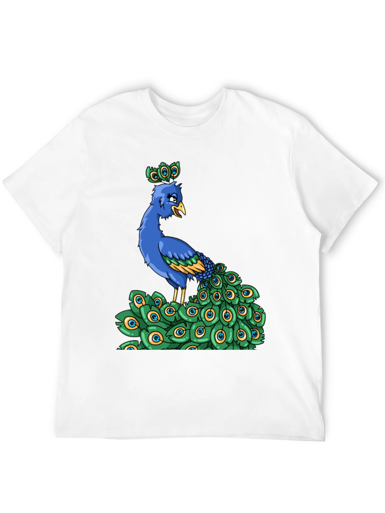 Black Peacock Cartoon Graphic Tee view 12