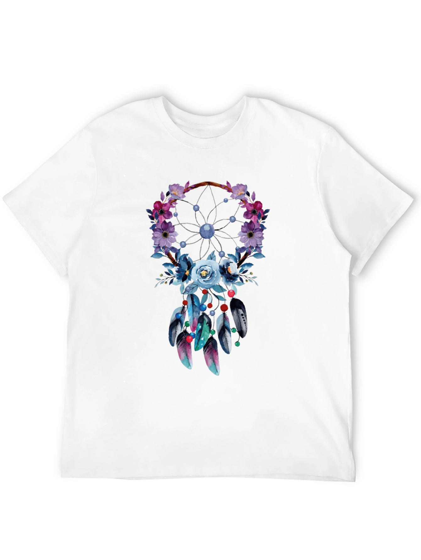 Black Floral Dreamcatcher Graphic Tee - Stylish Comfort view 12