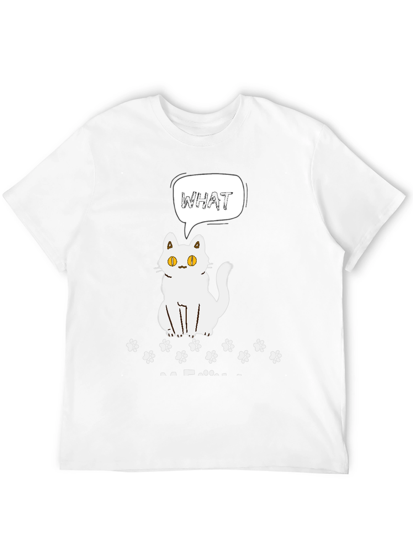 Black Funny Cat What T-Shirt for Men view 12