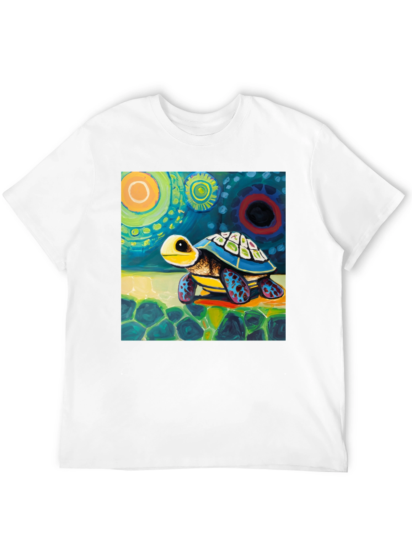 Black Artistic Turtle Graphic Tee - Unique Design view 12