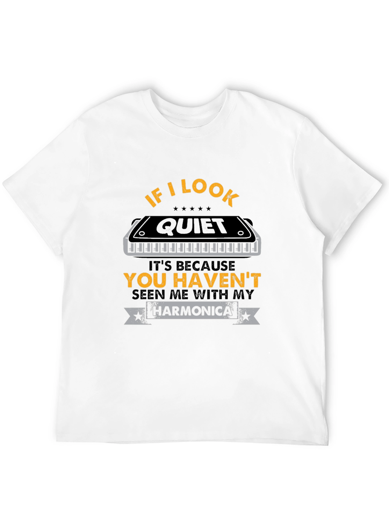 Black If I Look Quiet Harmonica T-Shirt view 12