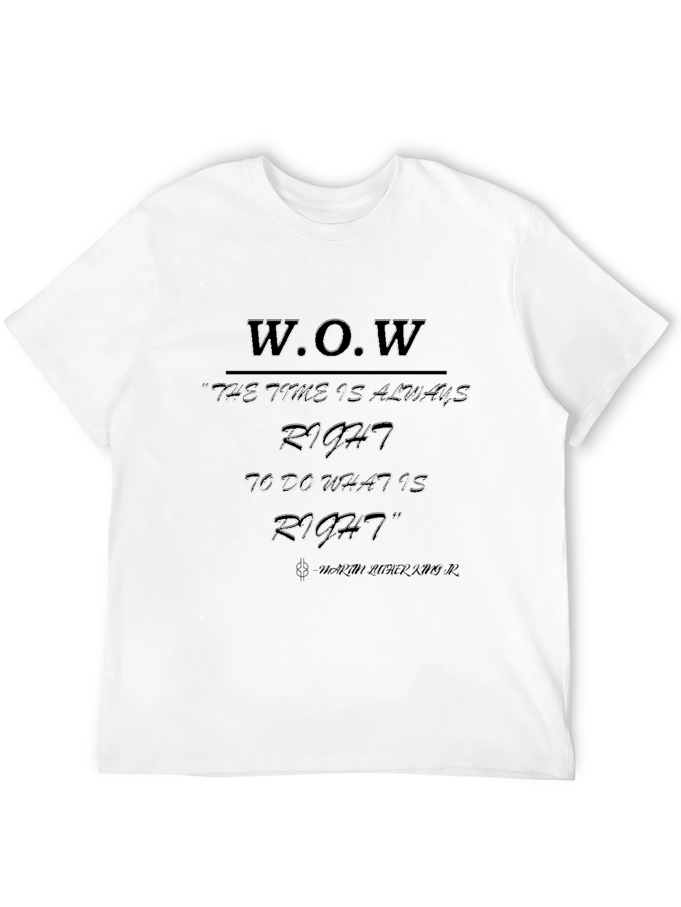 Black WOW Time Is Always Right Graphic T-Shirt view 12