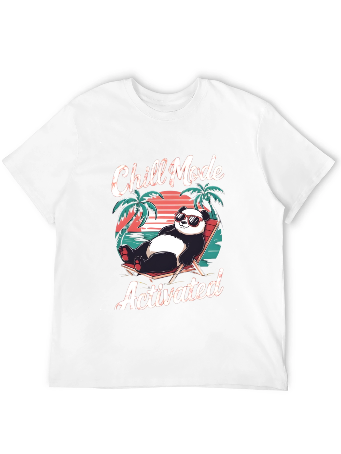 Black Chill Mode Panda T-Shirt: Relaxed Bear Vibes view 12