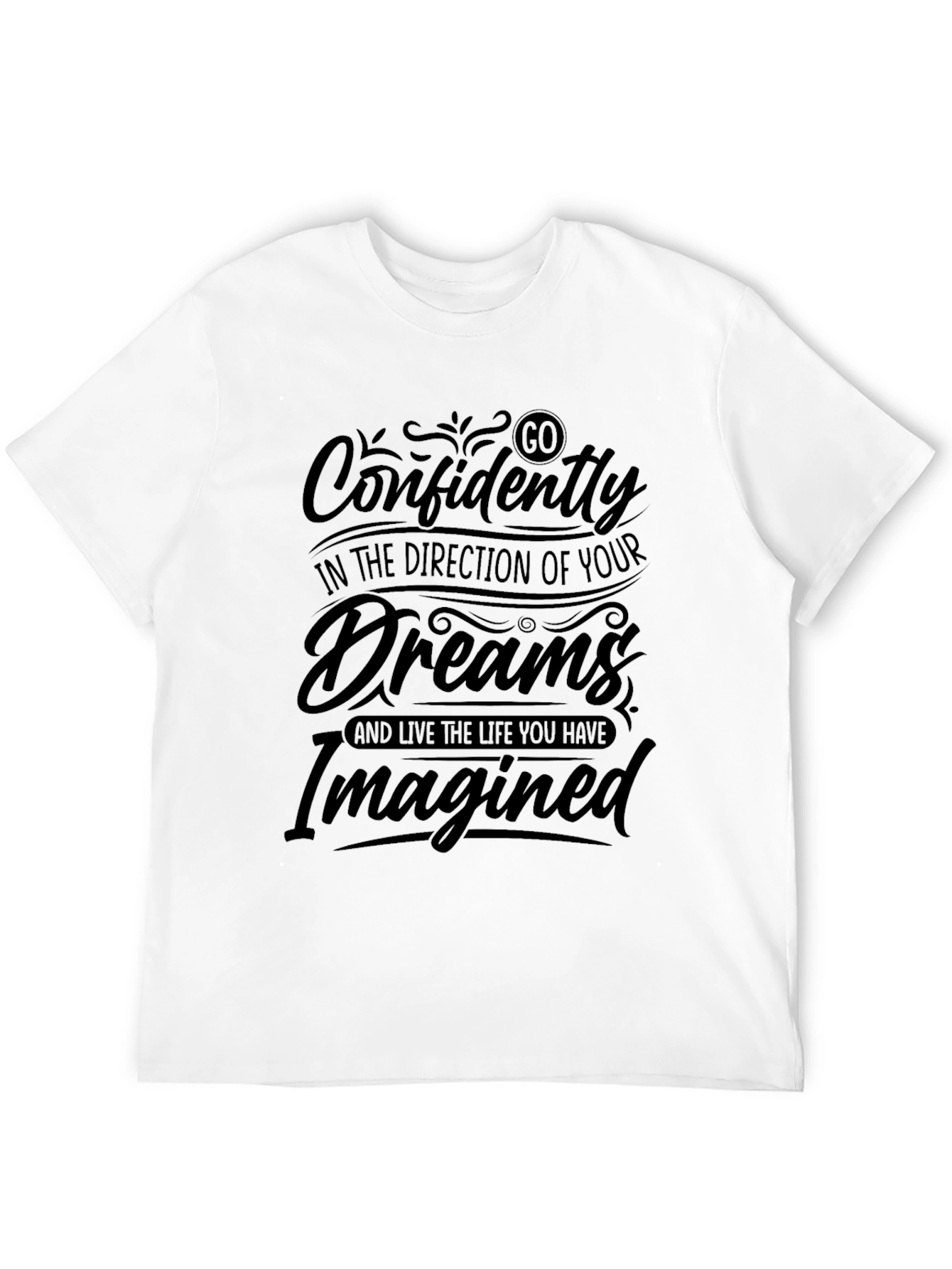 Black Go Confidently Dreams Graphic T-Shirt view 12