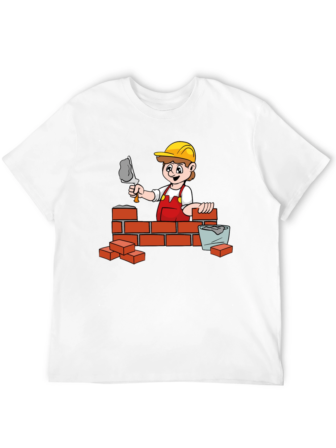 Black Construction Cartoon Graphic T-Shirt view 12