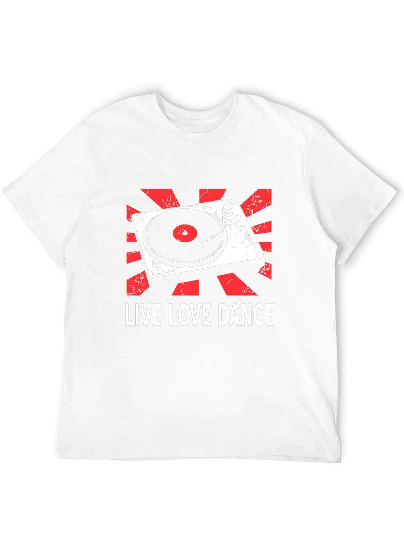 Black Live Love Dance DJ Turntable Graphic T-Shirt view 12