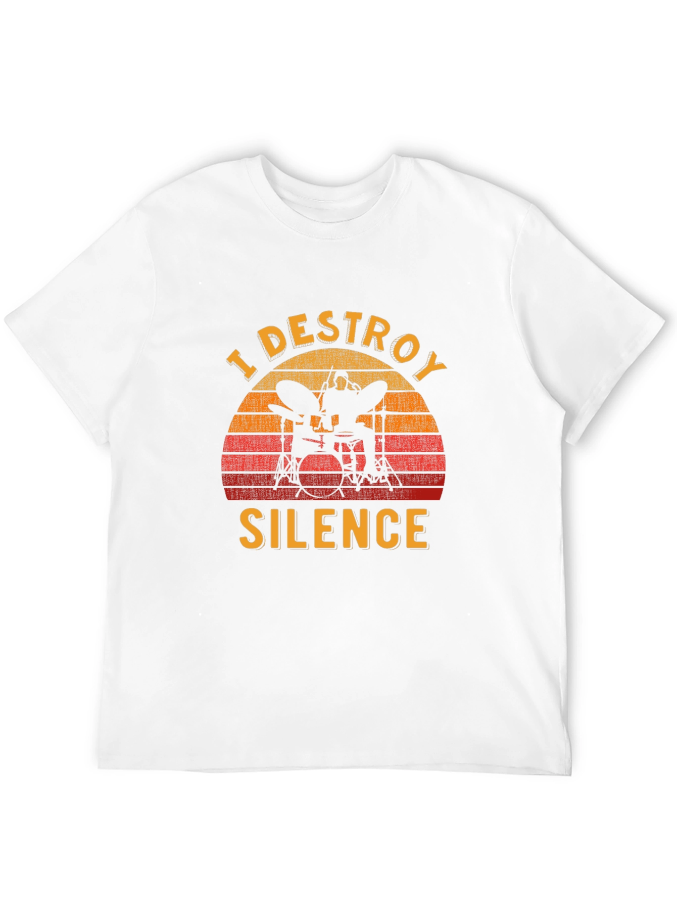 Black I Destroy Silence Drummer T-Shirt view 12