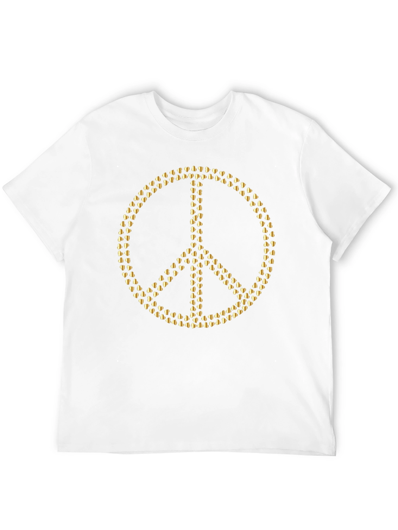 Black Gold Heart Peace Sign Black T-Shirt view 12