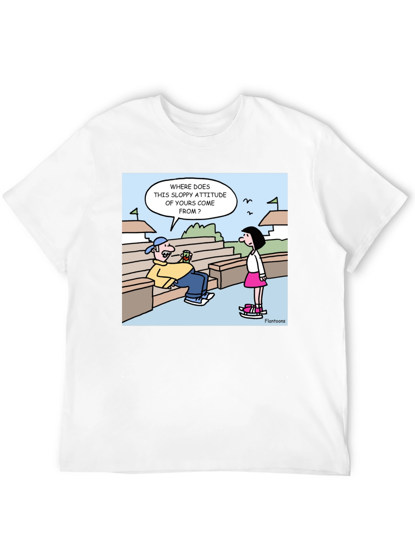 Black Cartoon Graphic Print Tee - "Sloppy Attitude" view 12