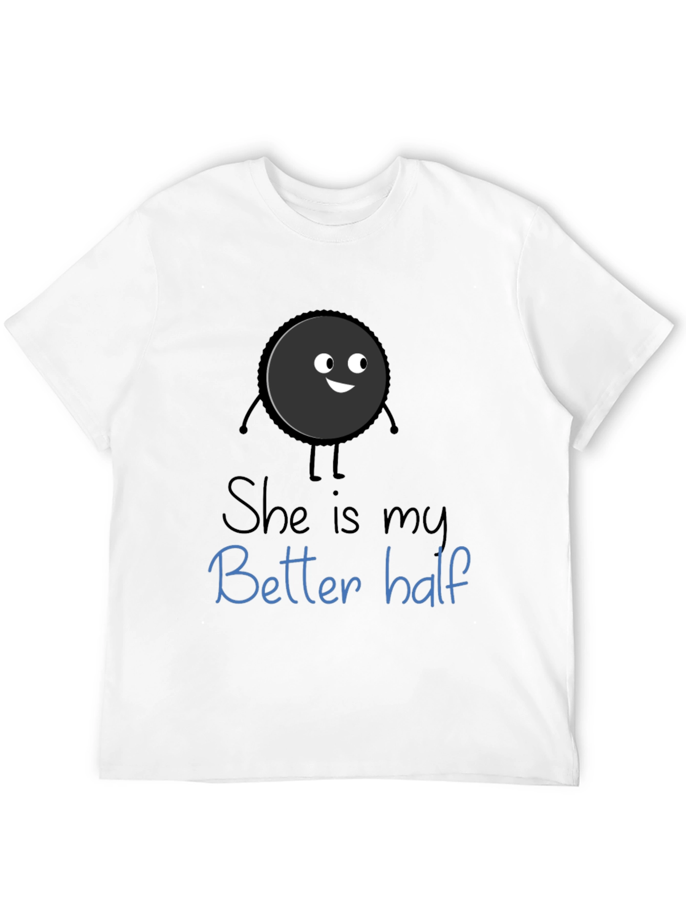 Black Funny Couples T-Shirt - She is my Better Half view 12