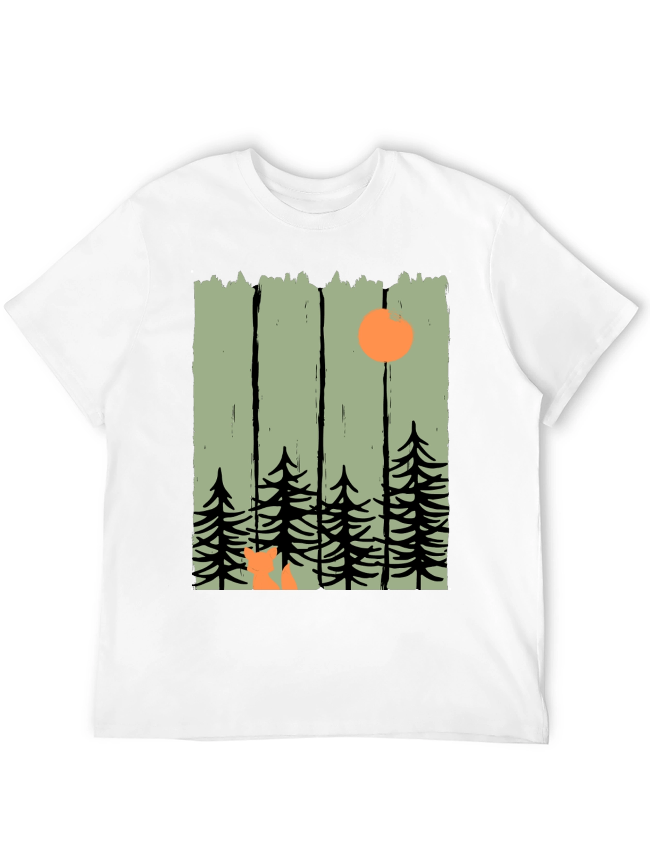 Black Nature Inspired Graphic Tee - Fox in the Forest view 12