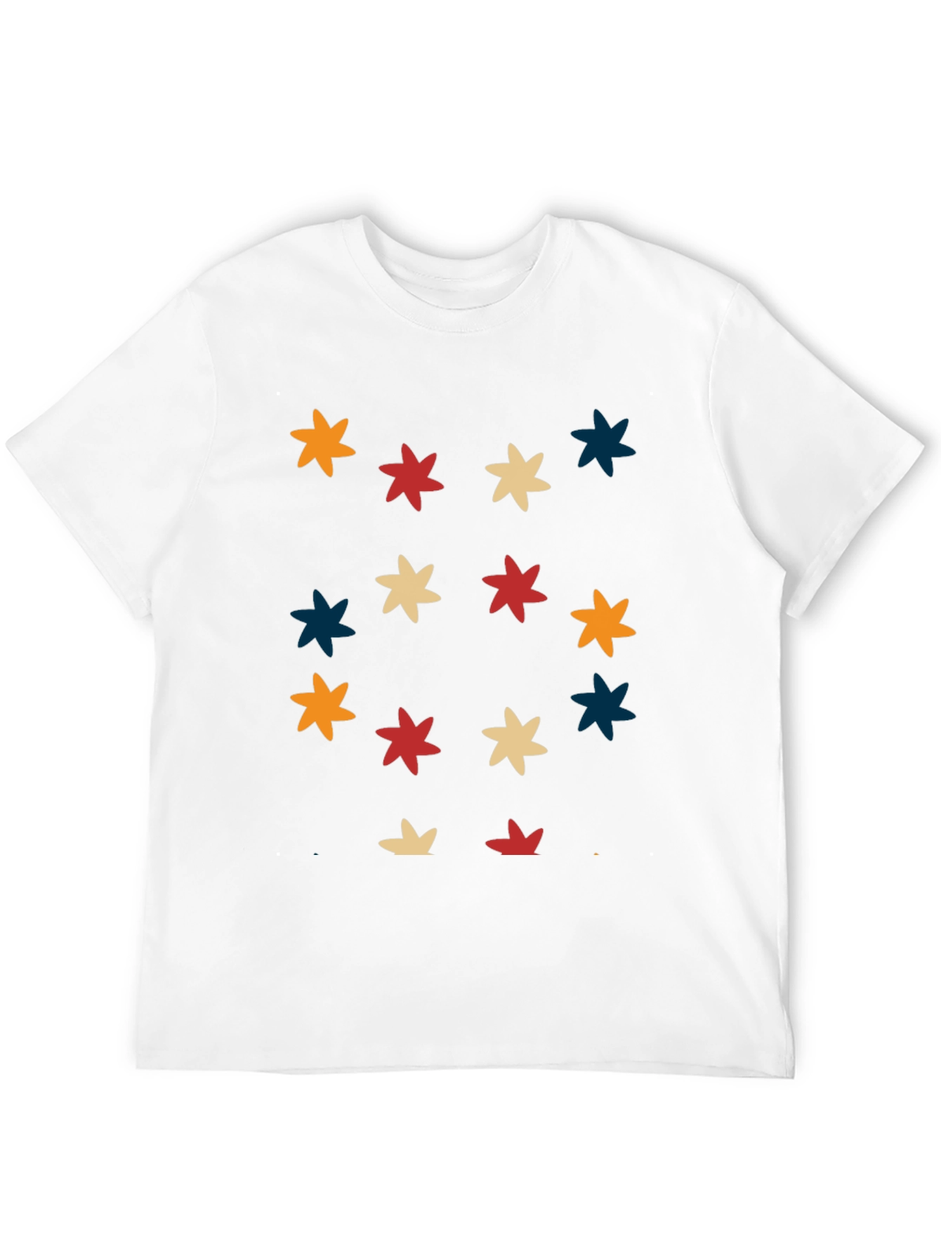 Black Retro Starburst Pattern Black T-Shirt view 12