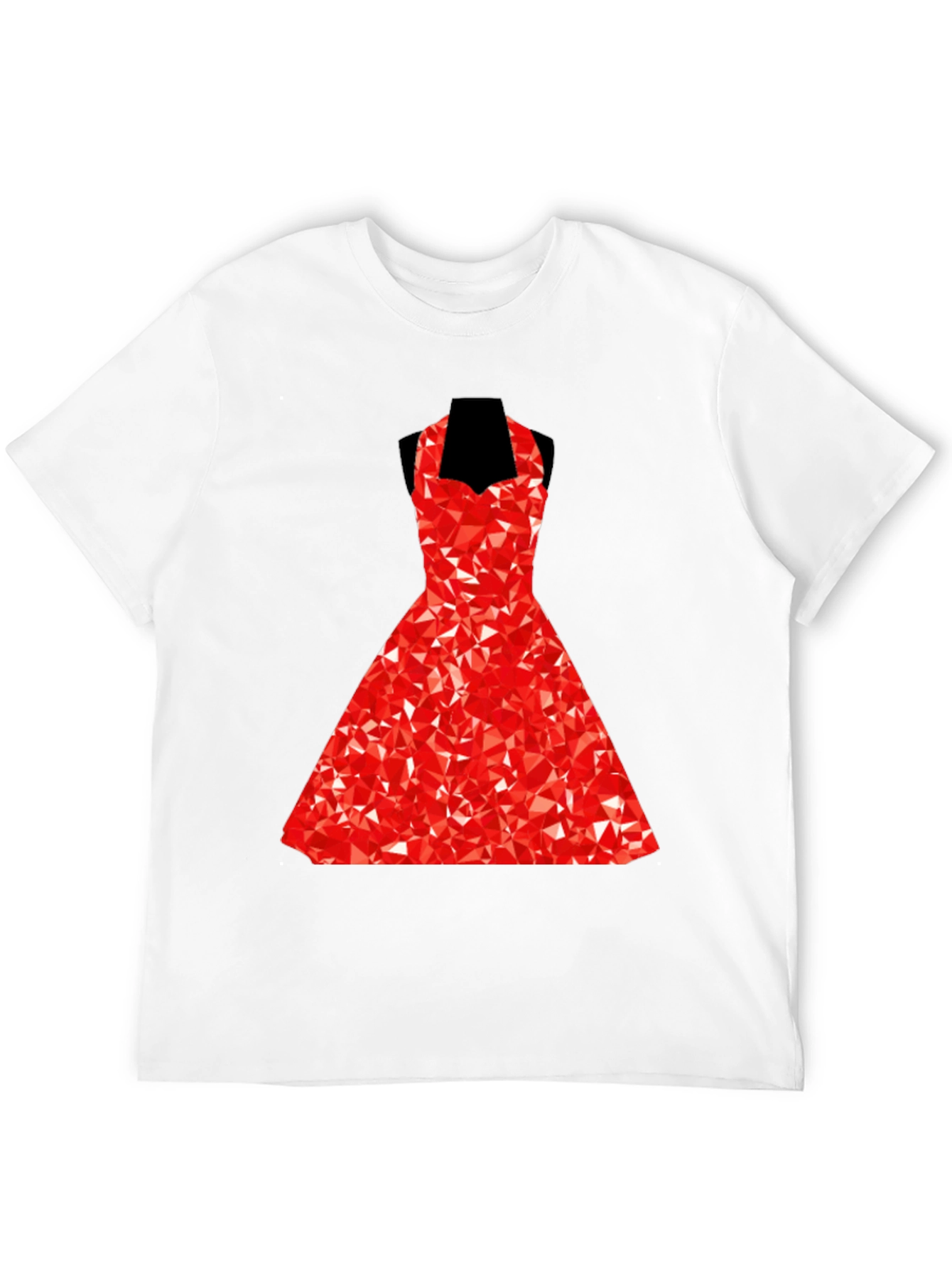 Black Geometric Red Dress Graphic T-Shirt view 12