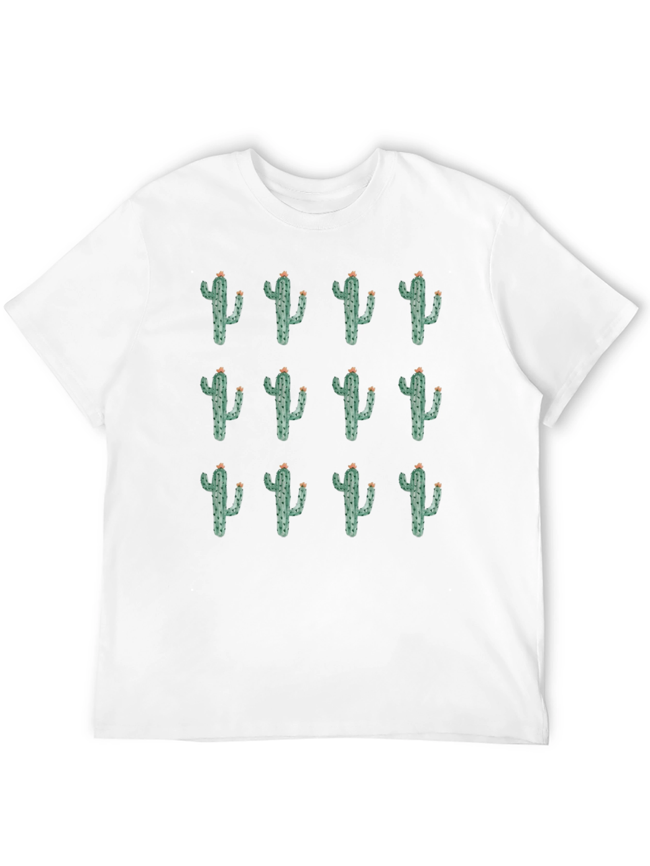 Black Cactus Print Crew Neck T-Shirt view 12