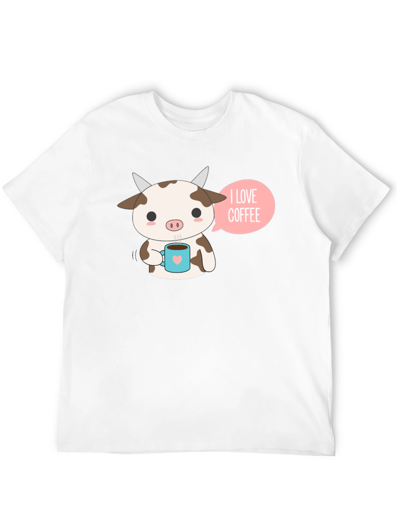 Black Cute Cow Coffee Lover Graphic T-Shirt view 12