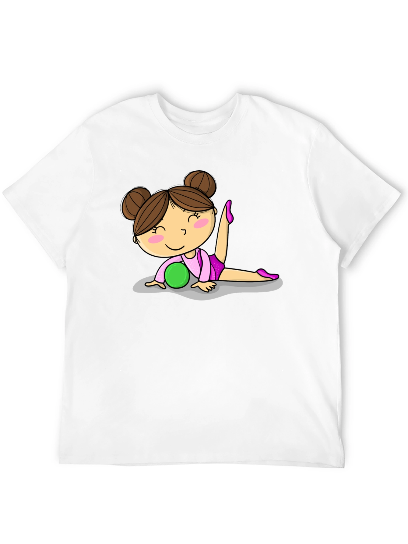Gymnast Girl Graphic Tee - Black Cotton T-Shirt - 12
