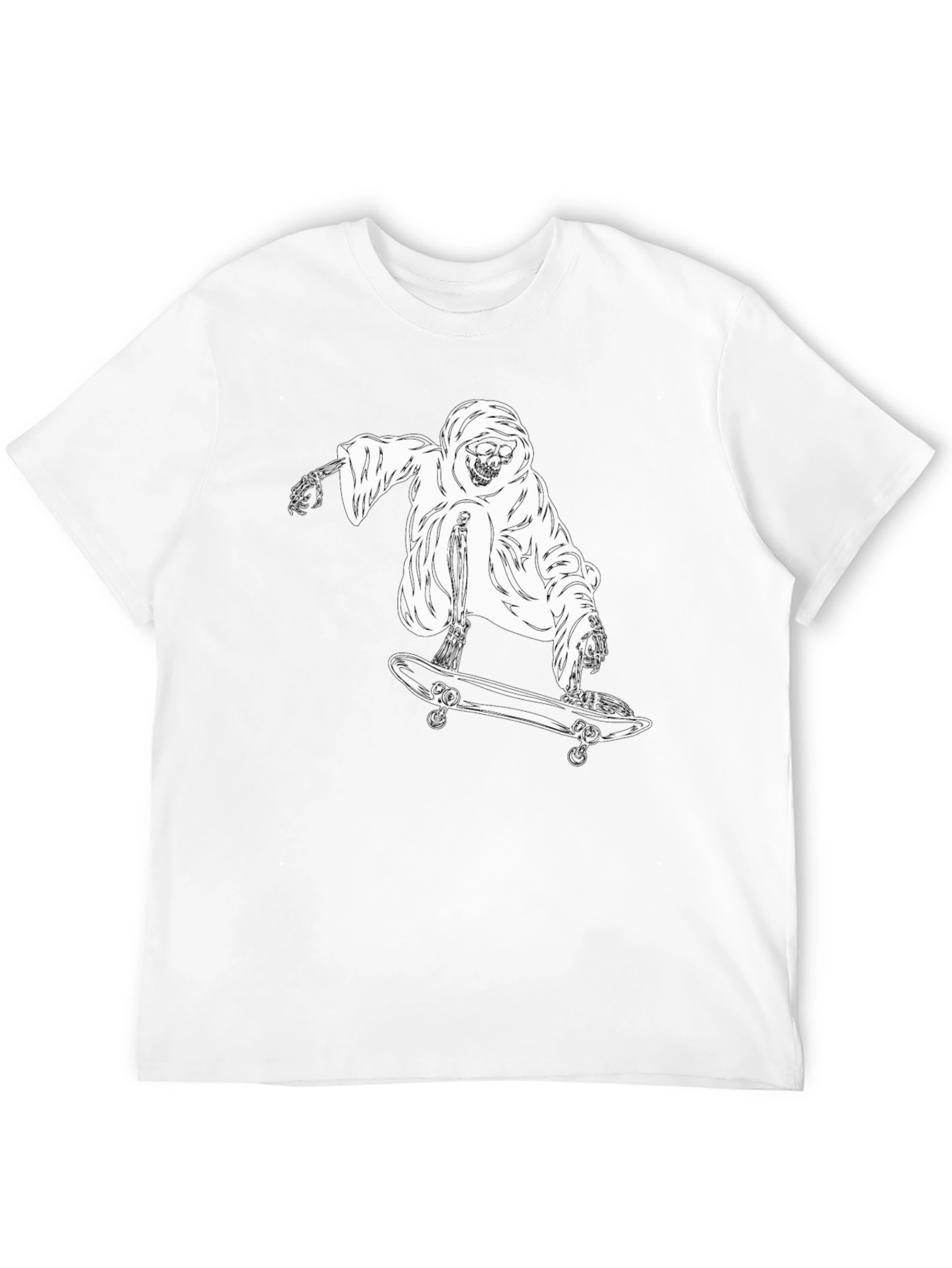 Black Skateboarding Skeleton T-Shirt - Cool Graphic Tee view 12