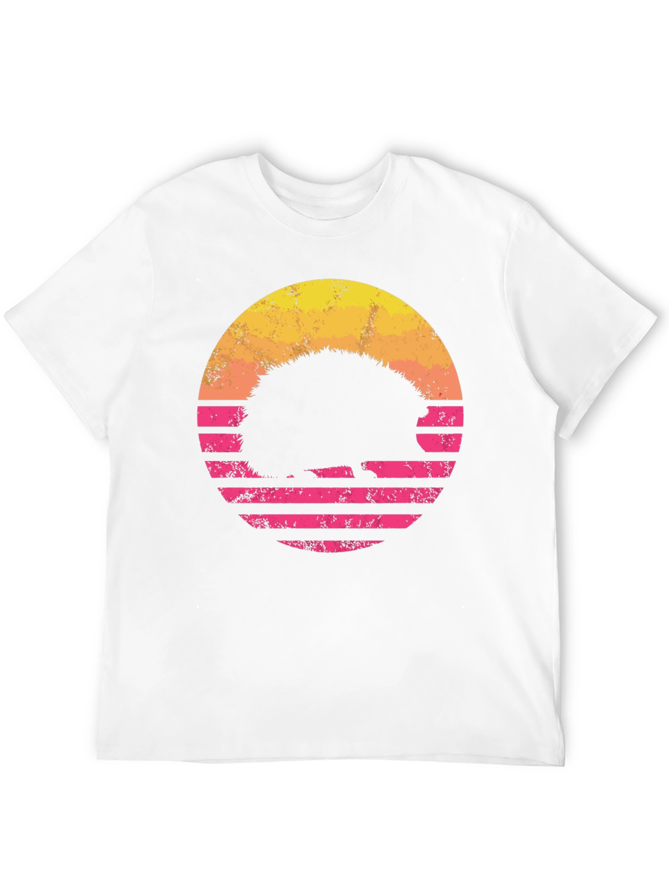 Black Retro Hedgehog Sunset T-Shirt view 12