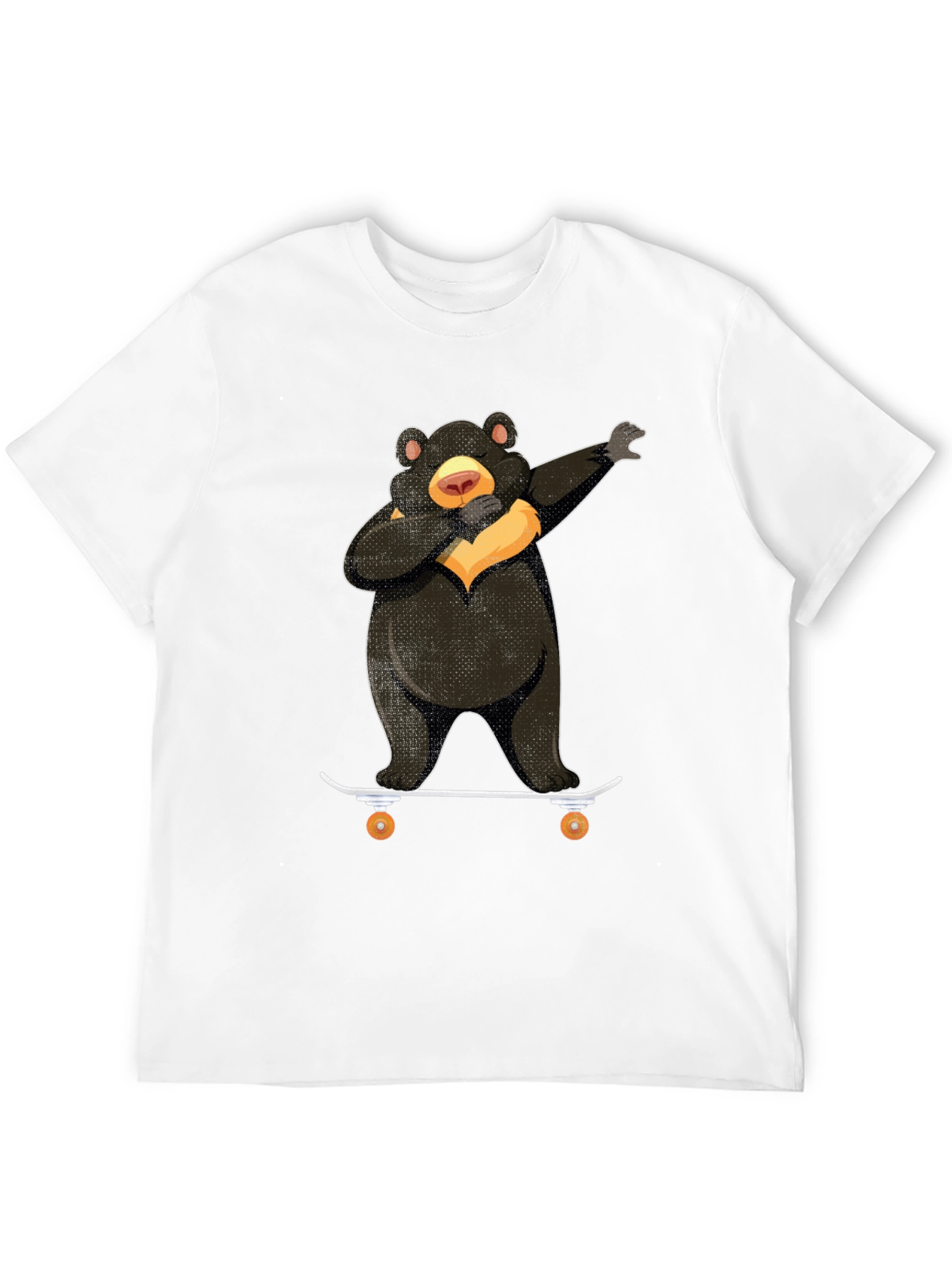 Black Dabbing Bear Skateboard Graphic T-Shirt view 12
